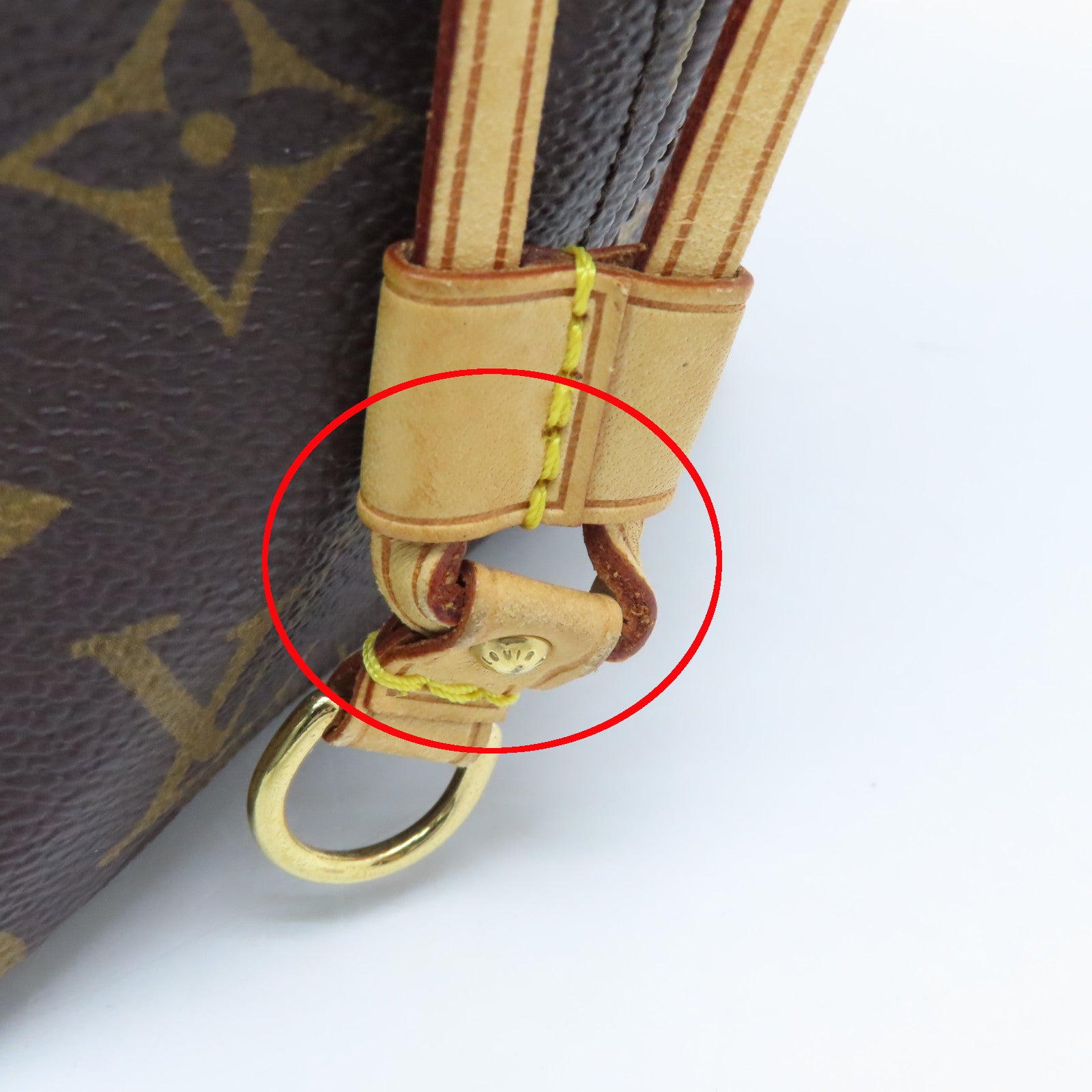 LOUIS VUITTON Monogram Neverfull MM Gold Buckle Shoulder Bag Brown