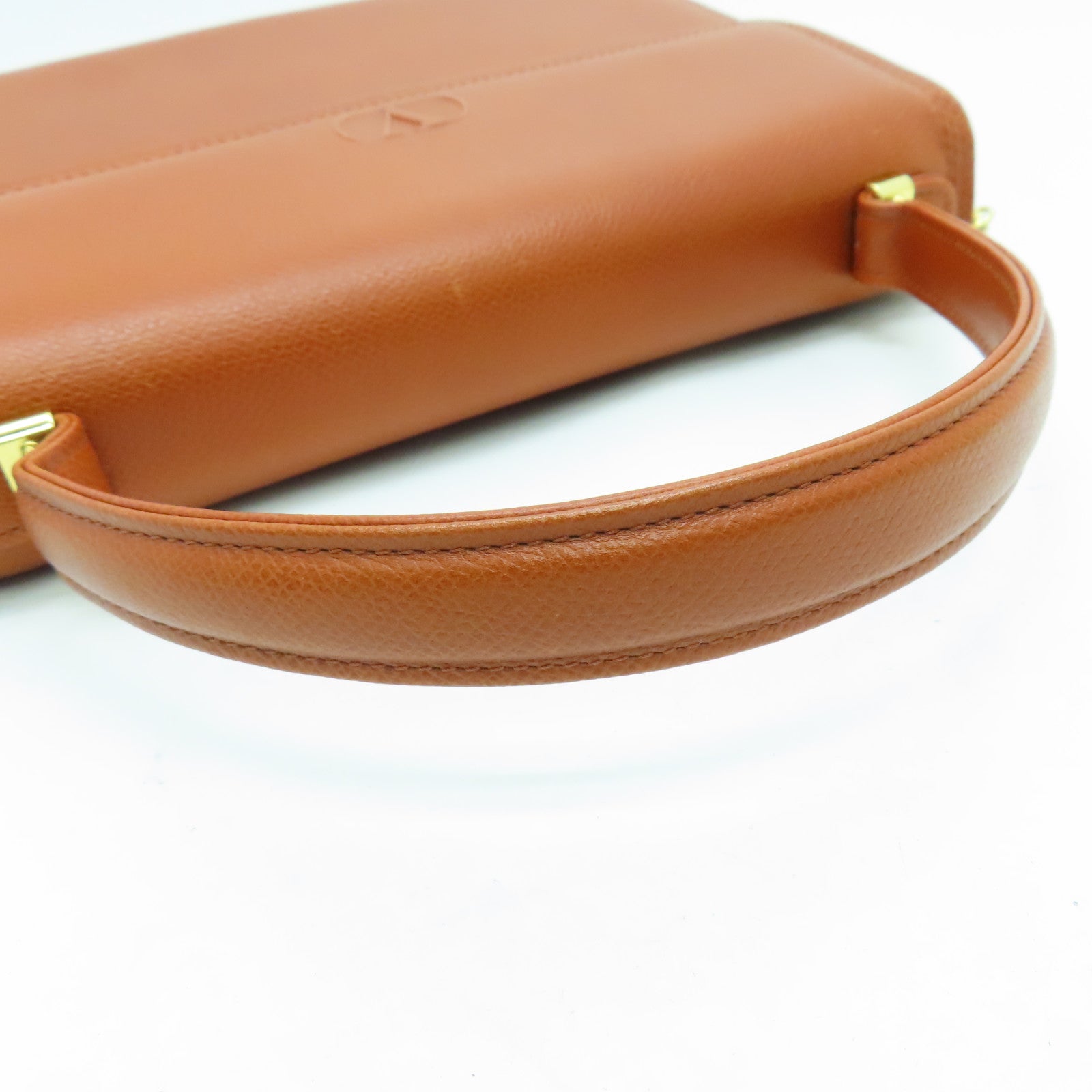 Valentino 牛皮皮革Vintage Bag金扣手挽肩背兩用袋啡色