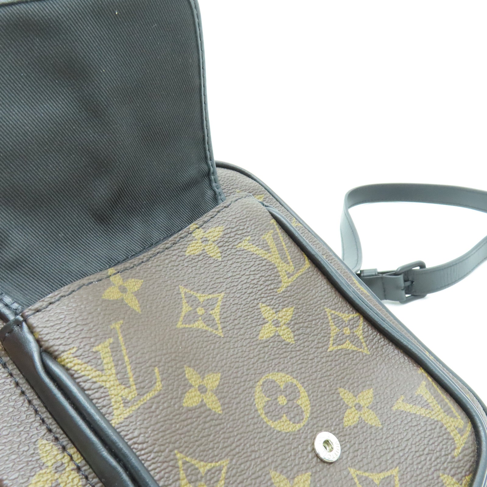 LOUIS VUITTON Monogram Christopher Carry Bag肩背袋啡色/黑色