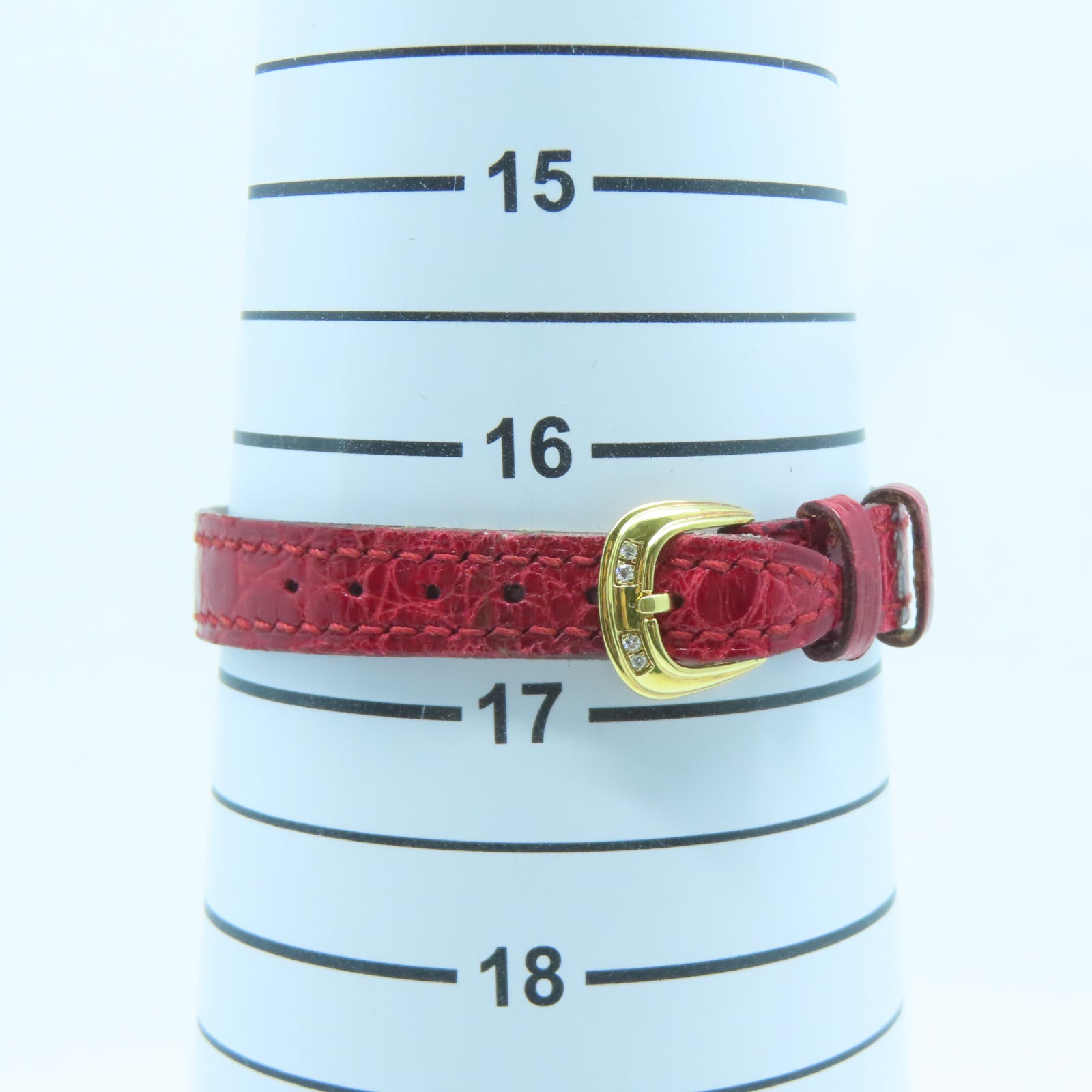 FRANCK MULLER Cintree Curvex皮革/18K黃金石英機芯手錶白色/紅色