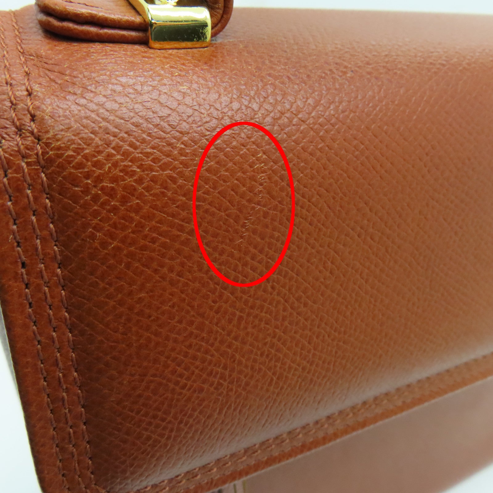 Valentino 牛皮皮革Vintage Bag金扣手挽肩背兩用袋啡色