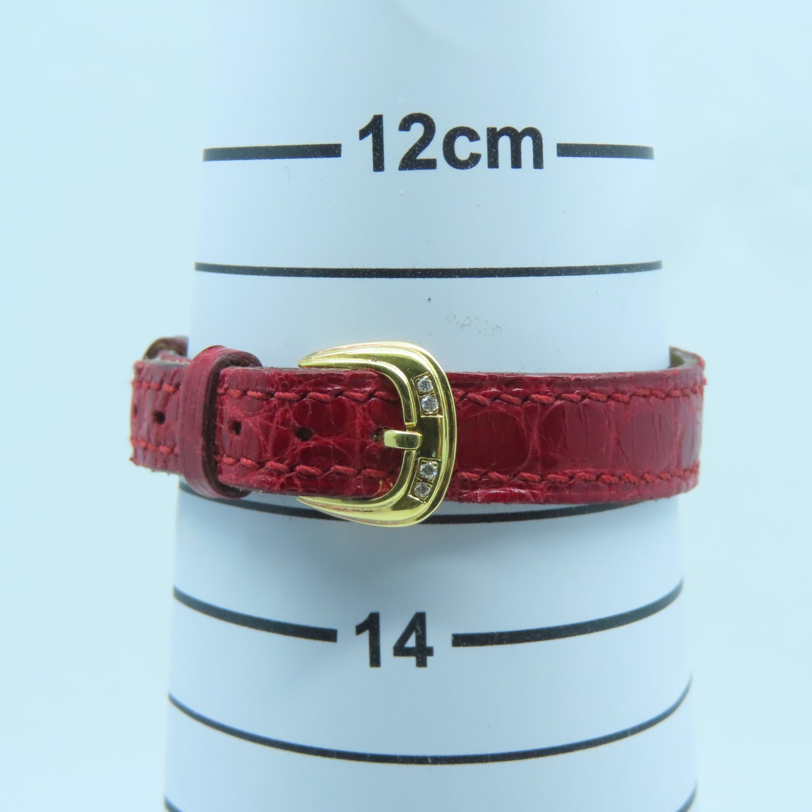 FRANCK MULLER Cintree Curvex皮革/18K黃金石英機芯手錶白色/紅色