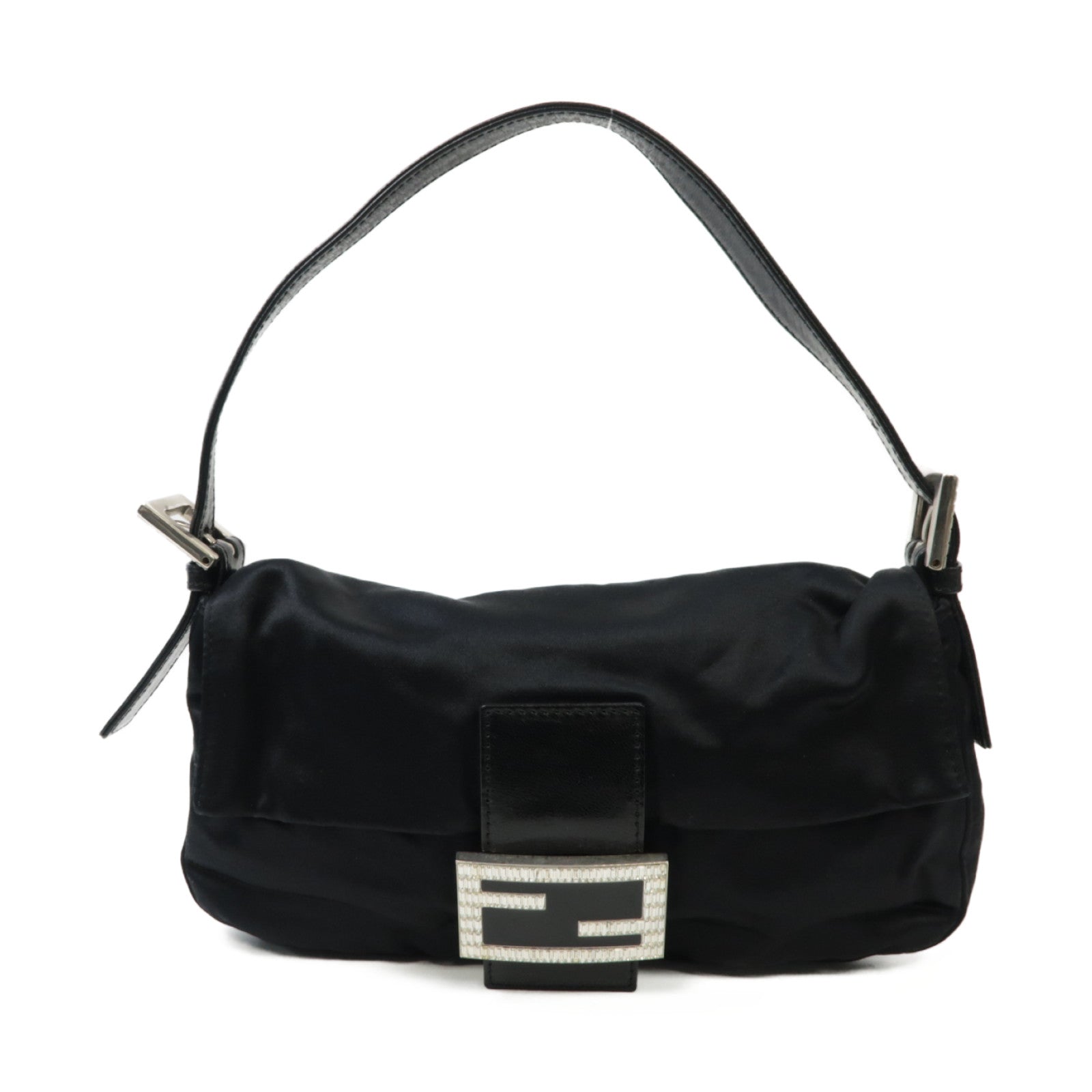 FENDI 尼龍Shoulder Bag銀扣肩背袋黒色