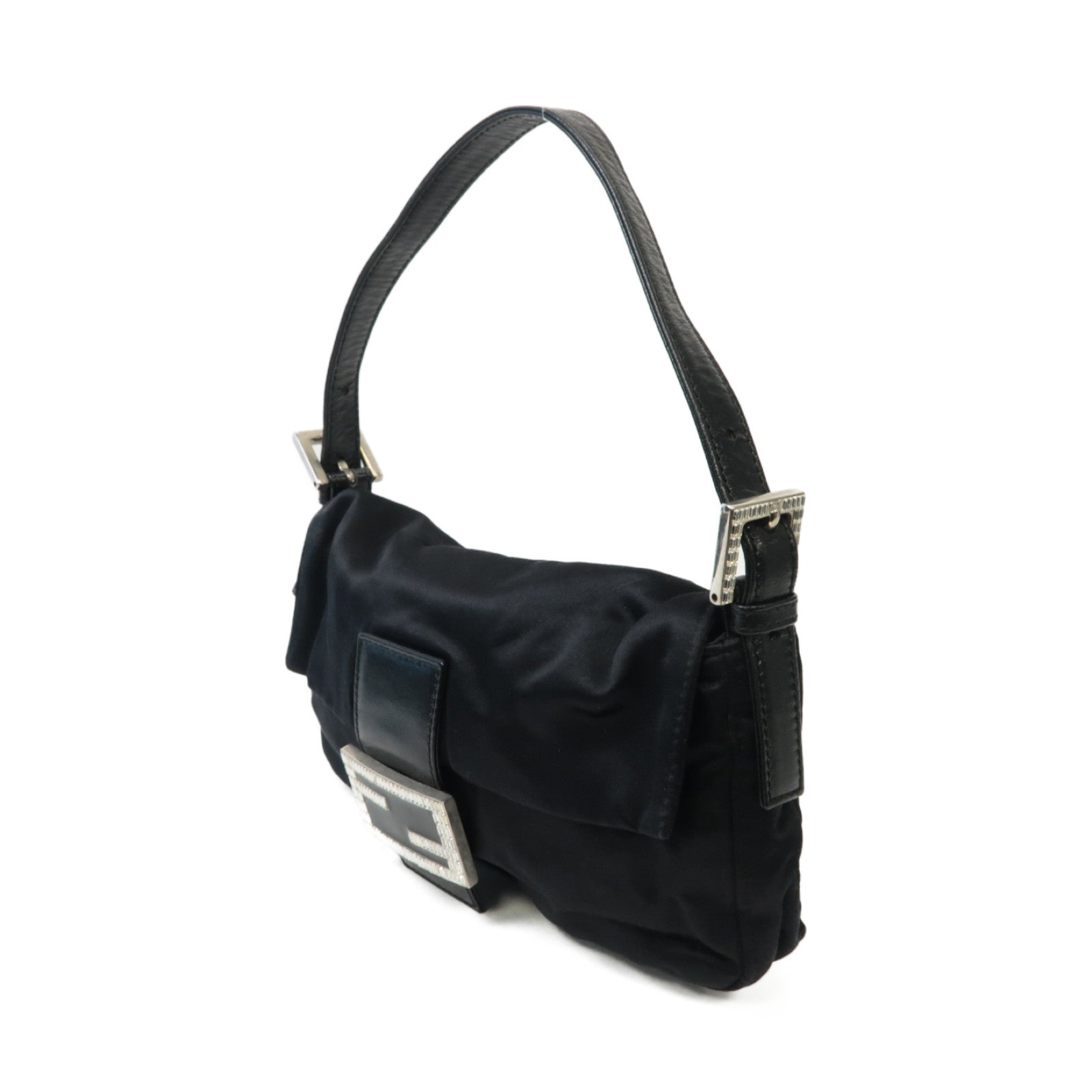 FENDI 尼龍Shoulder Bag銀扣肩背袋黒色