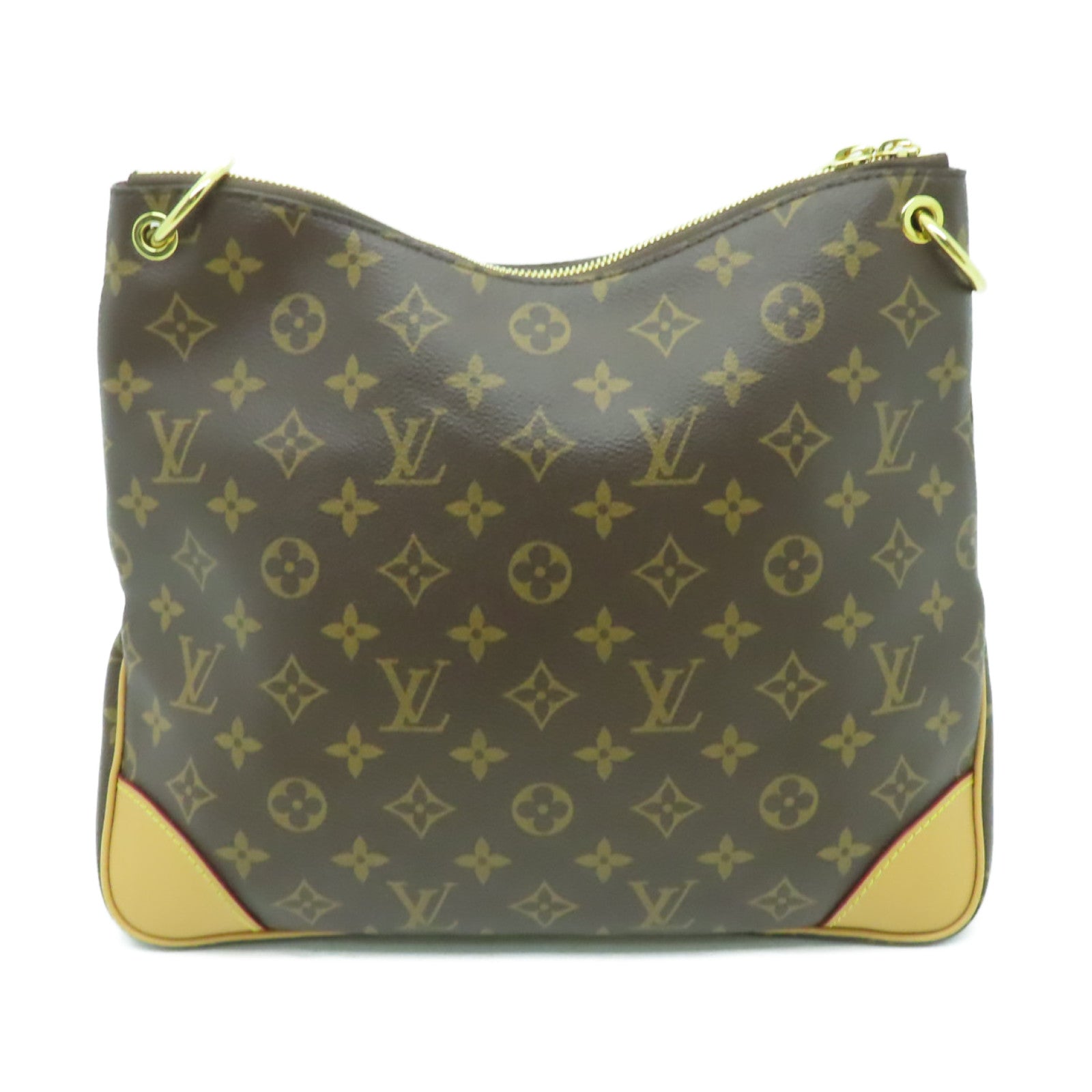 LOUIS VUITTON Monogram Odeon MM金扣肩背袋啡色