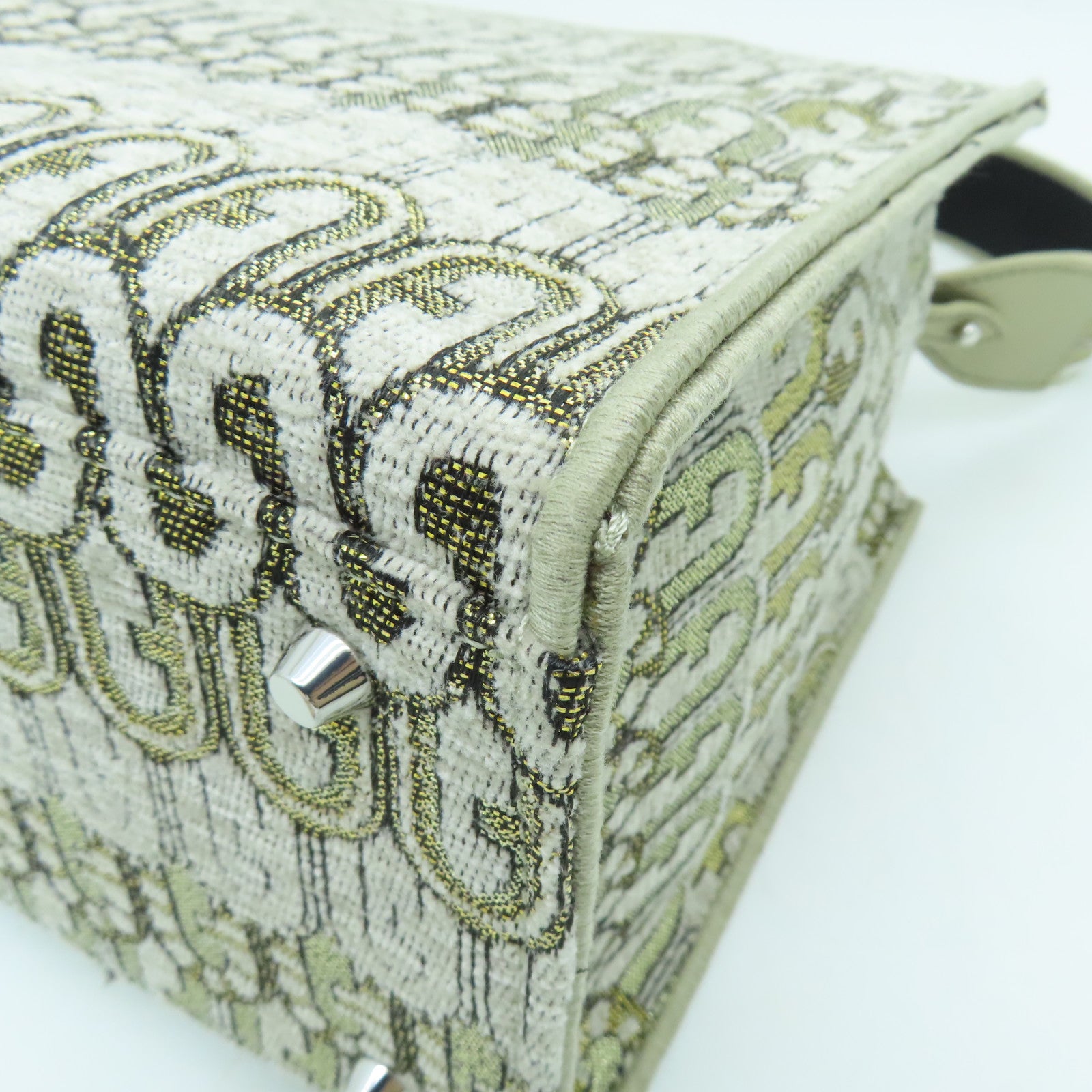 Furla Canvas 2Way Shoulder Bag Silver Buckle Dual-use Shoulder Bag Gold Gray
