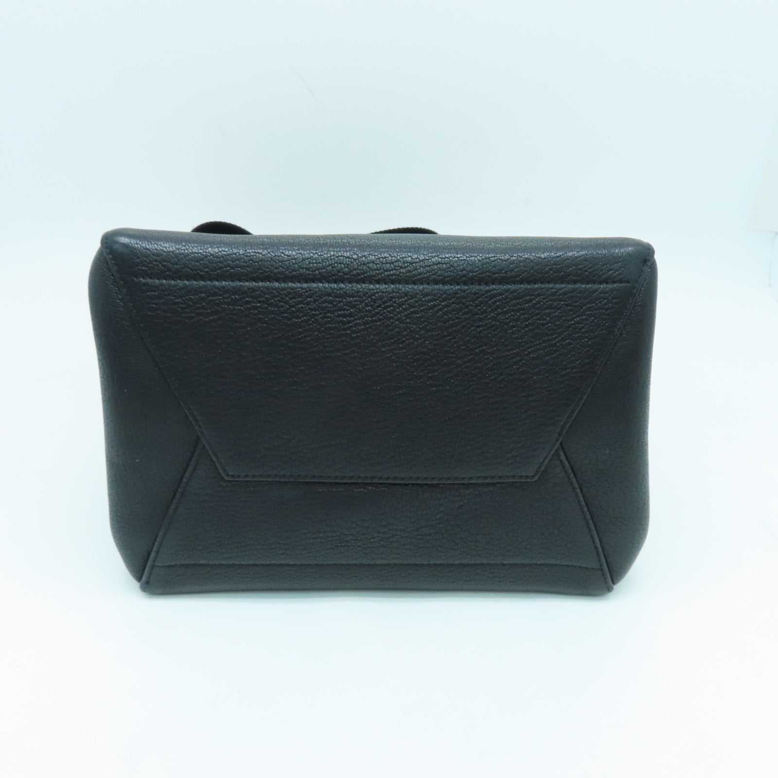 CELINE Cowhide Leather Sangle Bucket Gold Buckle Shoulder Bag Black