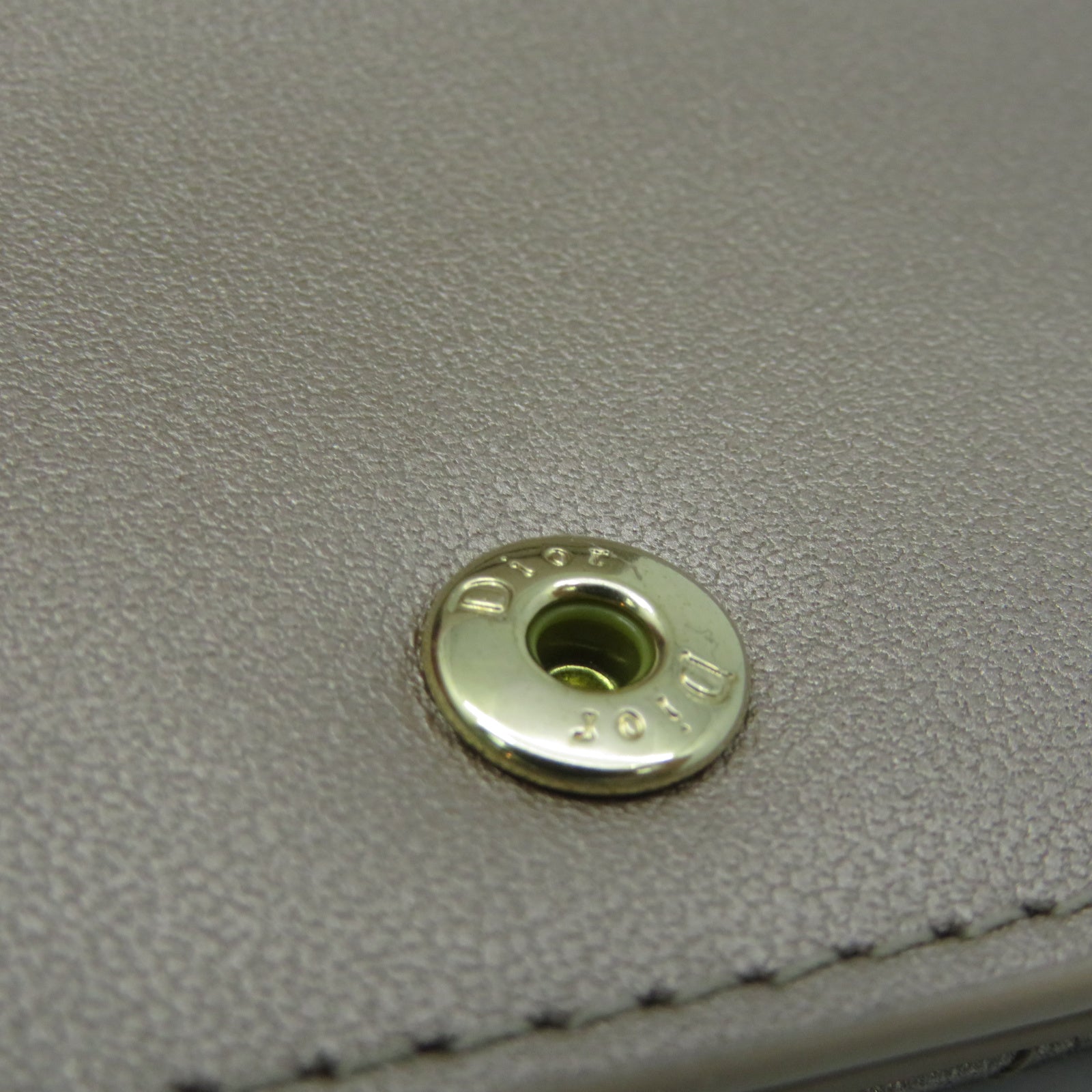 Dior 牛皮皮革Wallet金扣錢包銅色