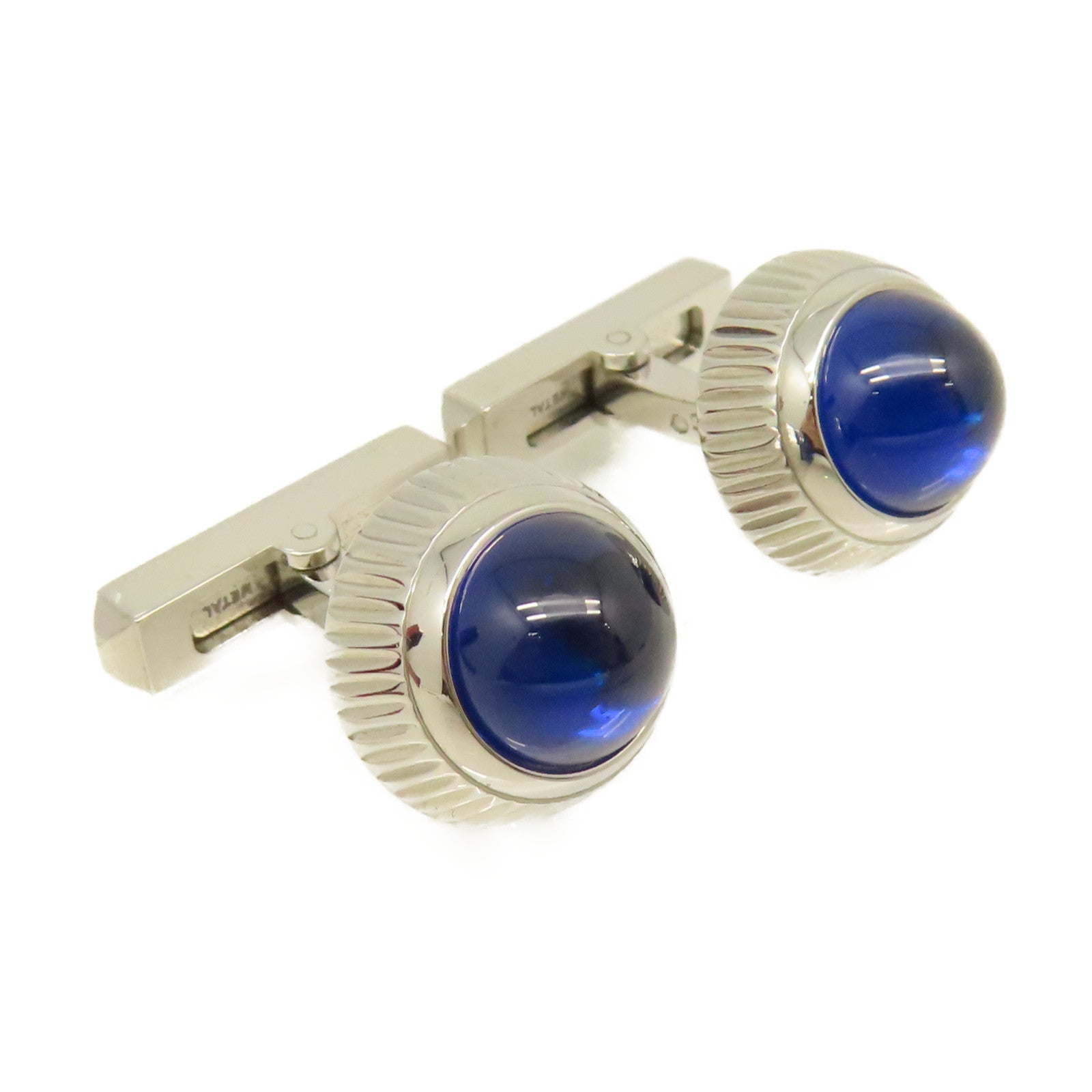 CARTIER 【激減優惠】925純銀Cuff Link袖扣藍色/銀色