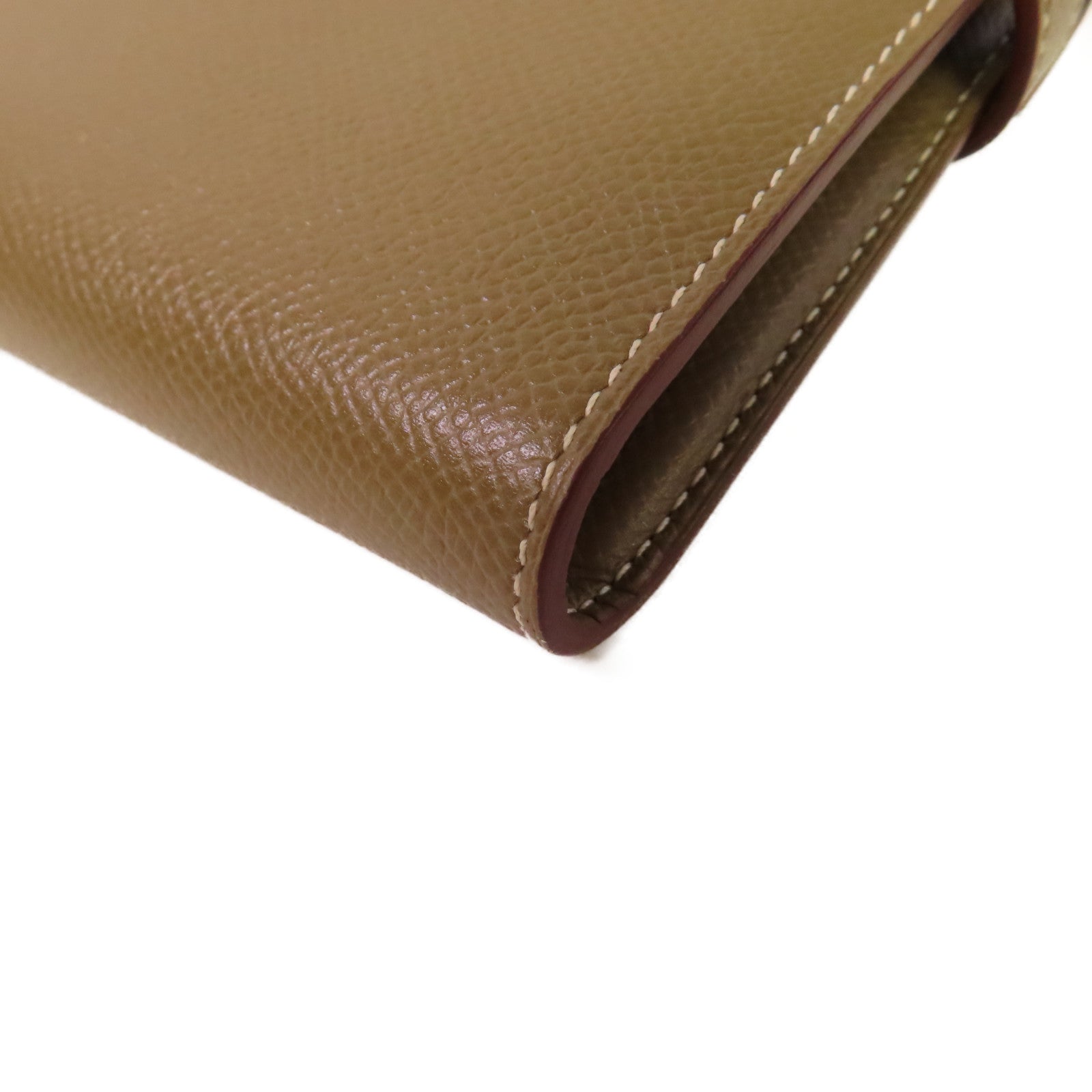 HERMES Epsom皮革Kelly Long Wallet銀扣長錢包Etoupe大象灰色