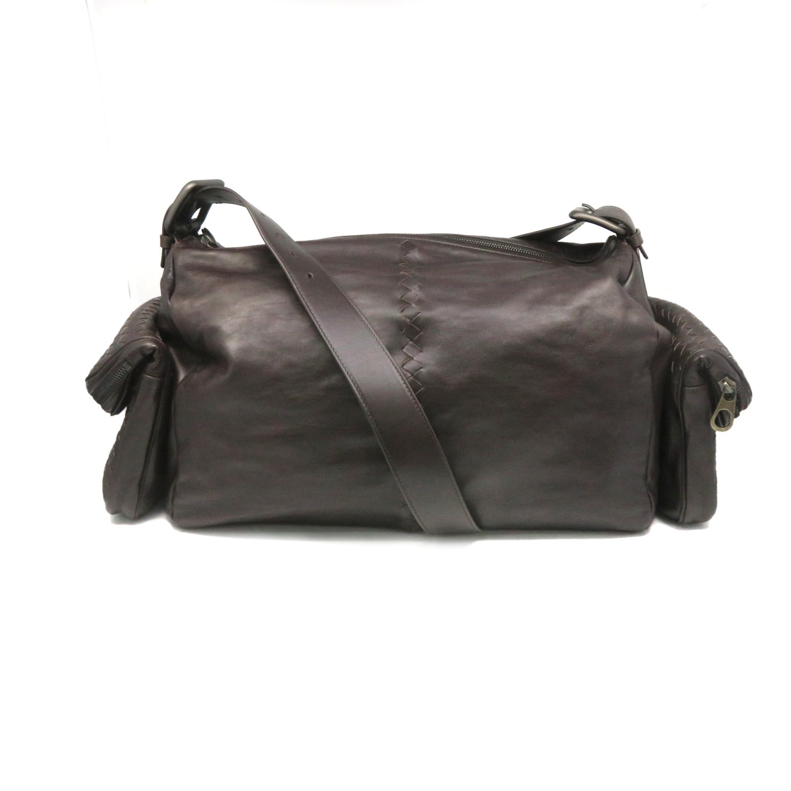 BOTTEGA VENETA 羊皮皮革Shoulder Bag肩背袋啡色