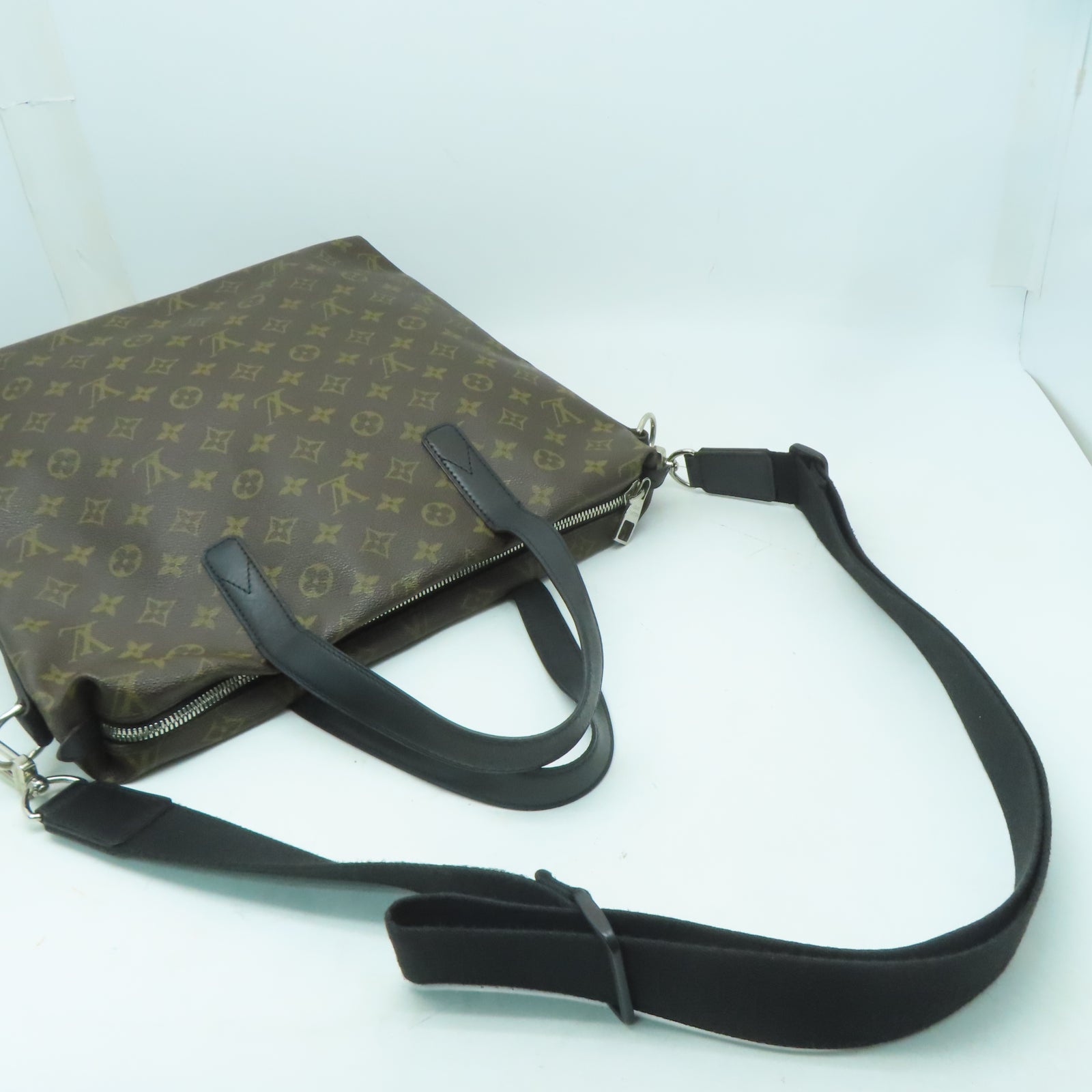 LOUIS VUITTON Monogram Kitan銀扣手挽肩背兩用袋啡色