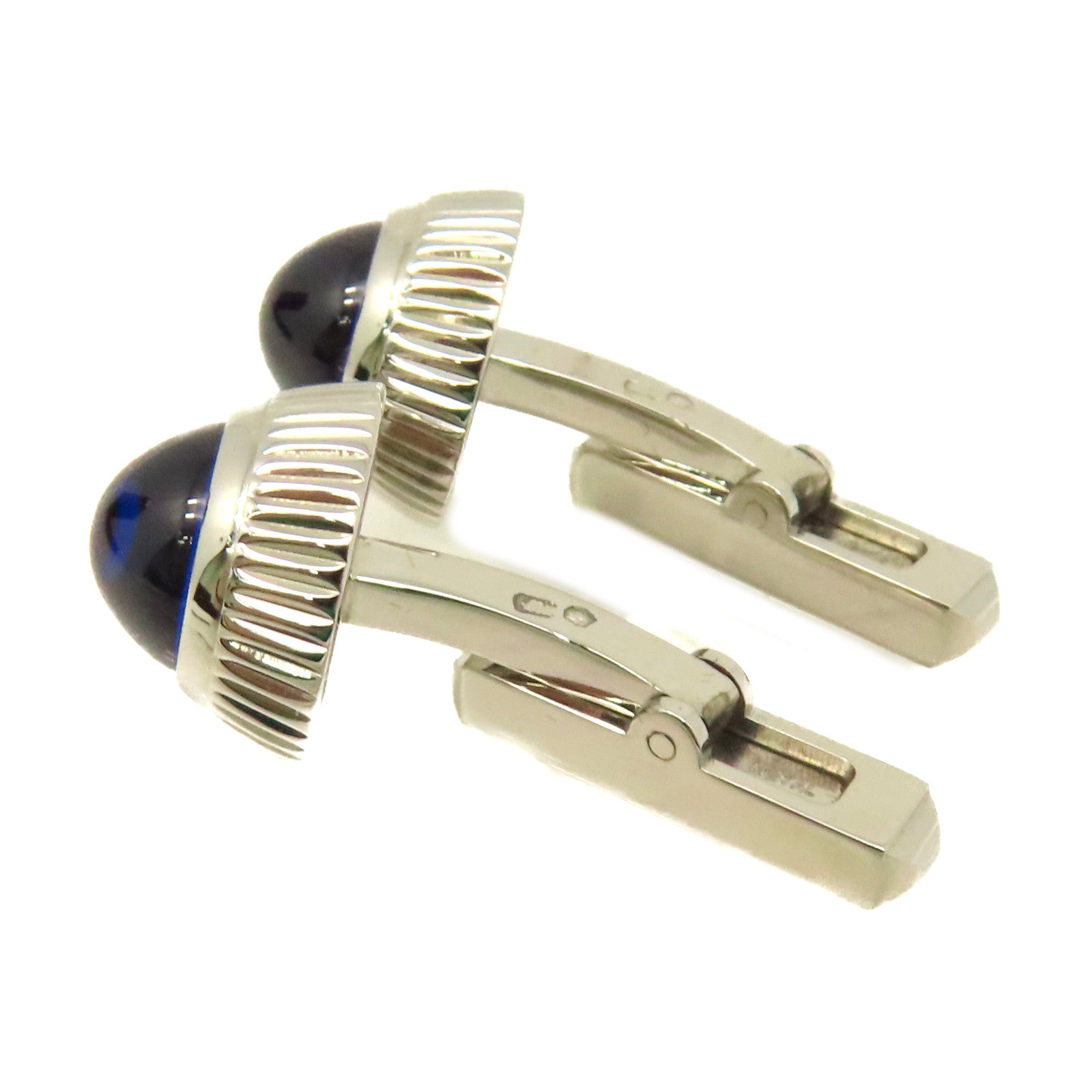 CARTIER 【激減優惠】925純銀Cuff Link袖扣藍色/銀色