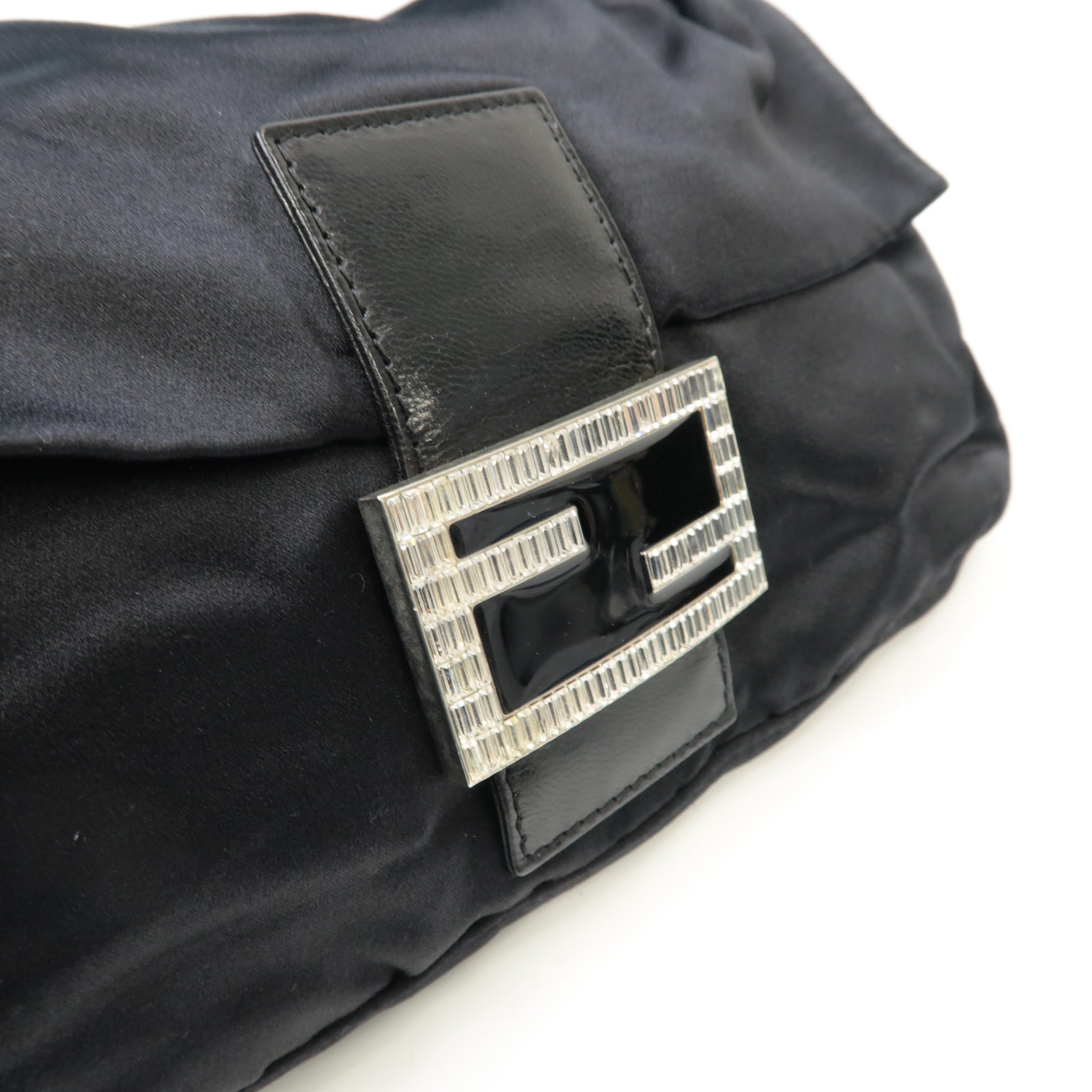 FENDI 尼龍Shoulder Bag銀扣肩背袋黒色