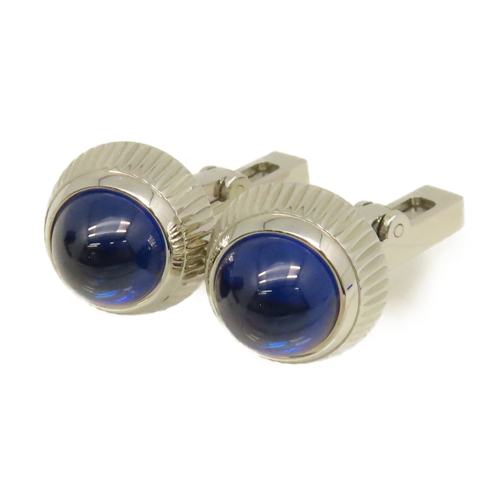 CARTIER 【激減優惠】925純銀Cuff Link袖扣藍色/銀色