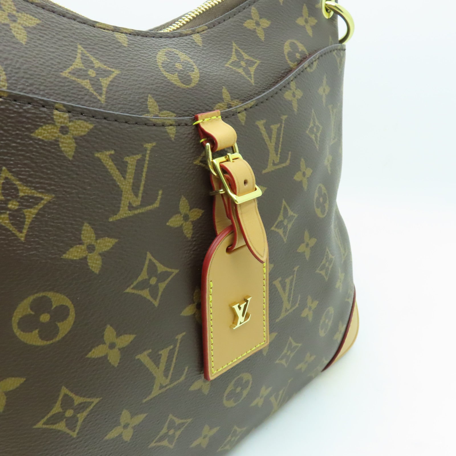 LOUIS VUITTON Monogram Odeon MM金扣肩背袋啡色