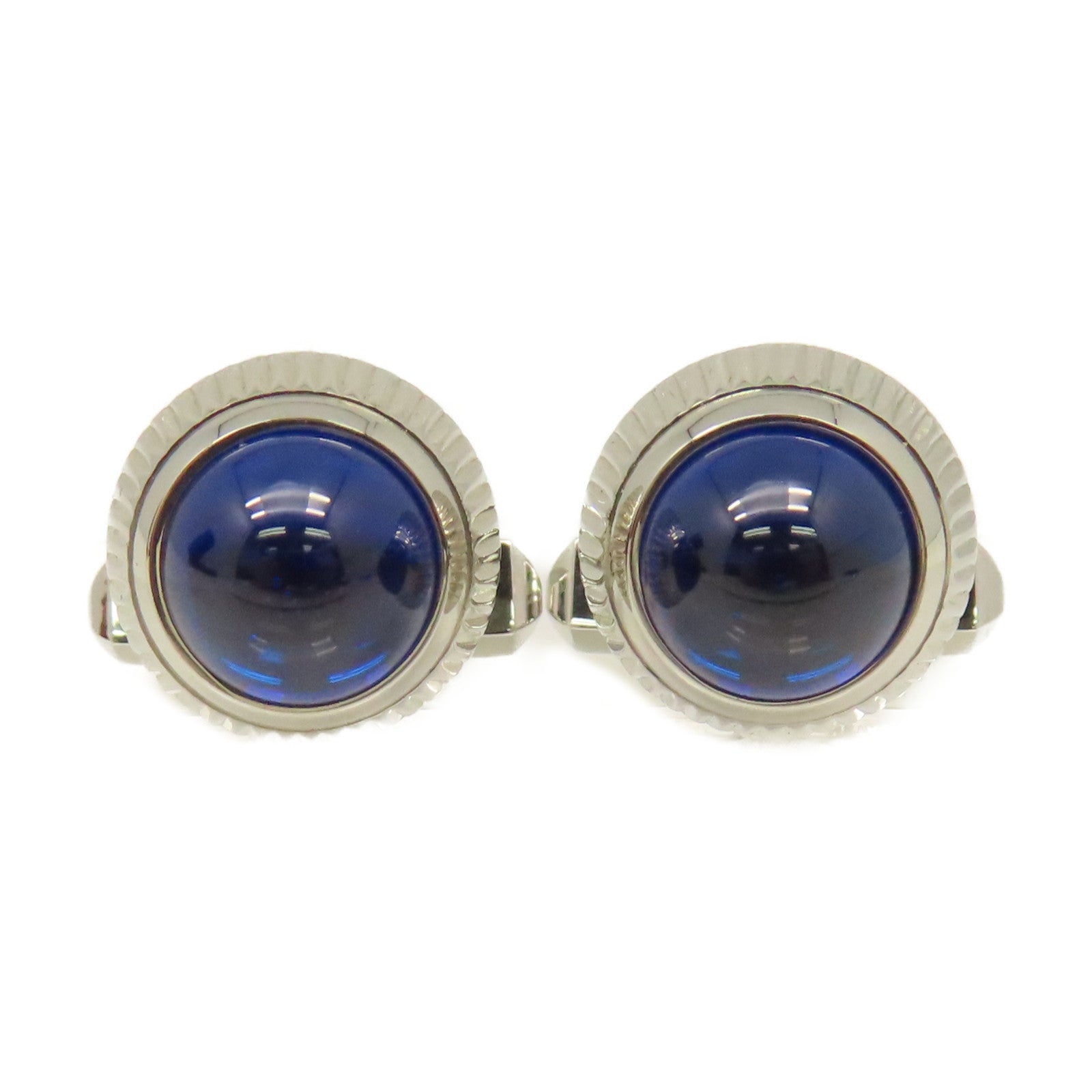 CARTIER 【激減優惠】925純銀Cuff Link袖扣藍色/銀色