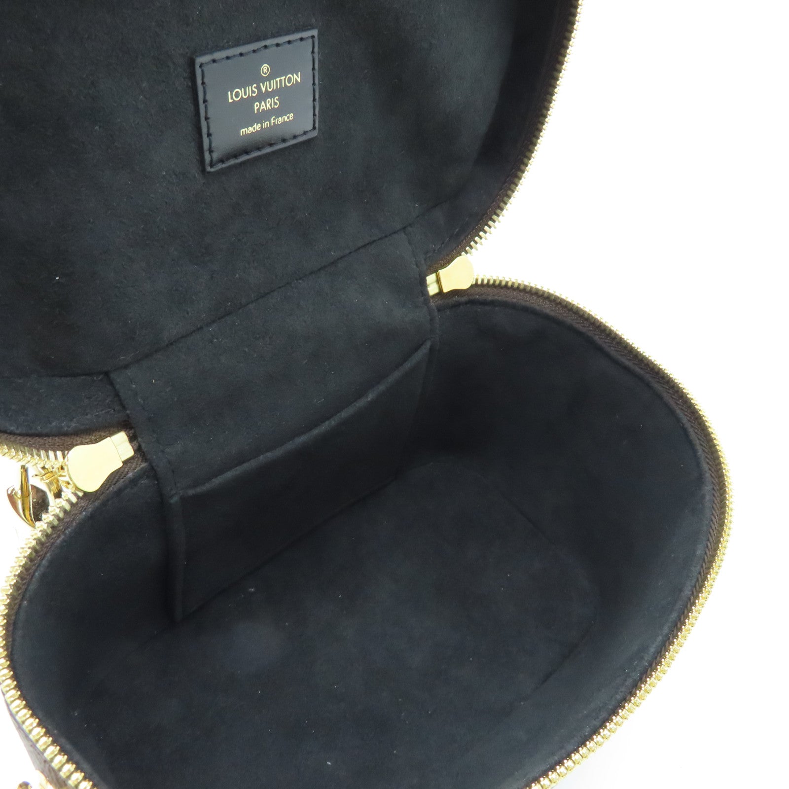 LOUIS VUITTON Monogram Vanity PM Gold Buckle Shoulder Bag Brown