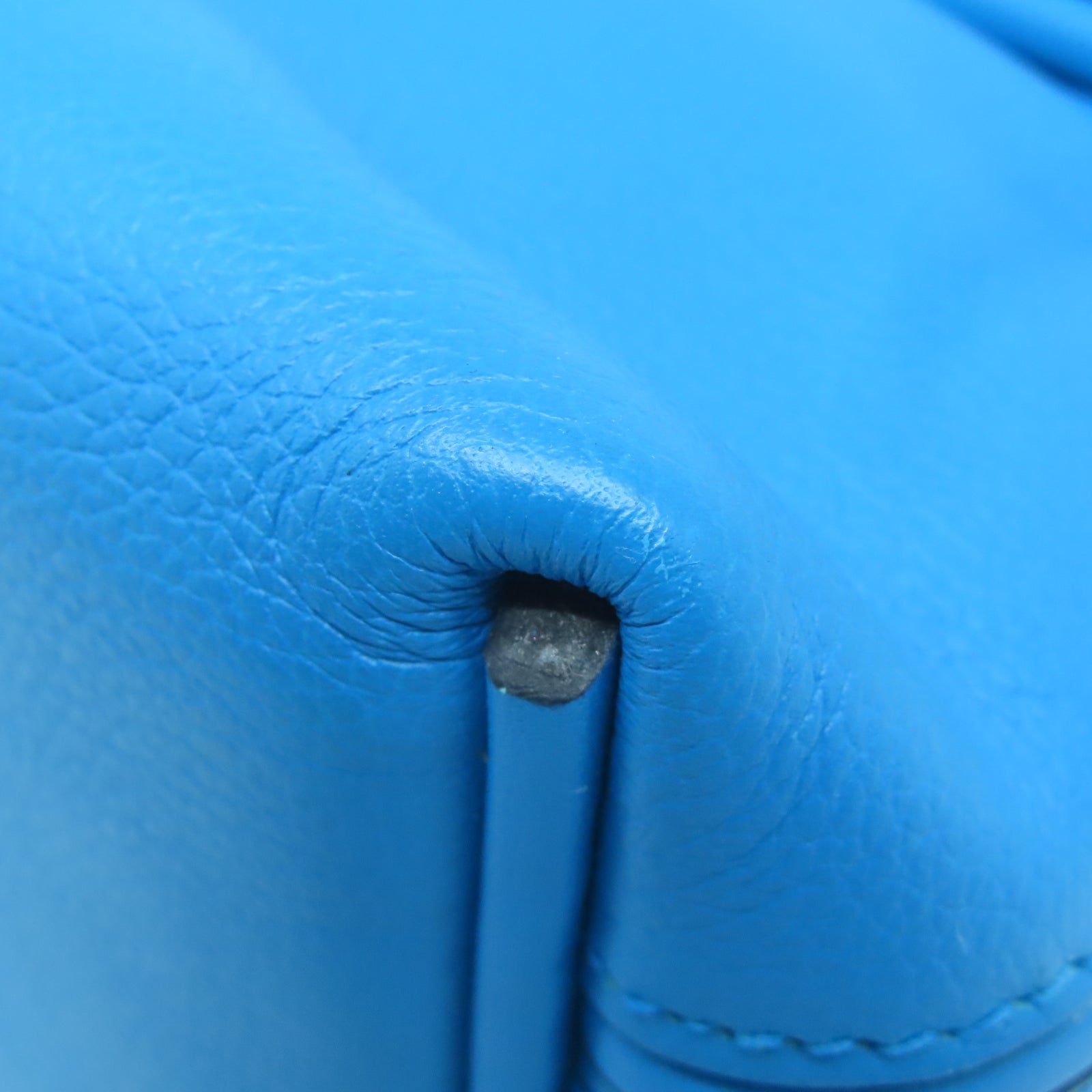HERMES Evercolor皮革Mini 24/24銀扣手挽肩背兩用袋弗里達藍色