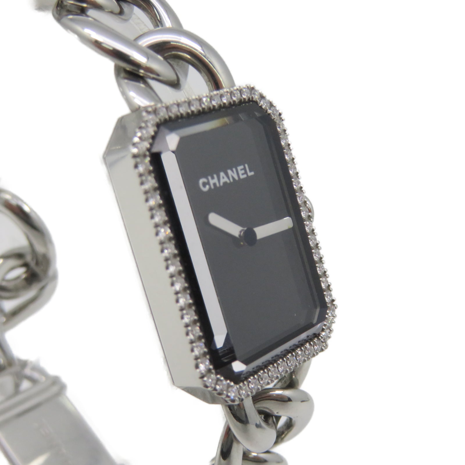 CHANEL Premiere Gourmette Watch Stainless Steel Watch Automatic Movement Black