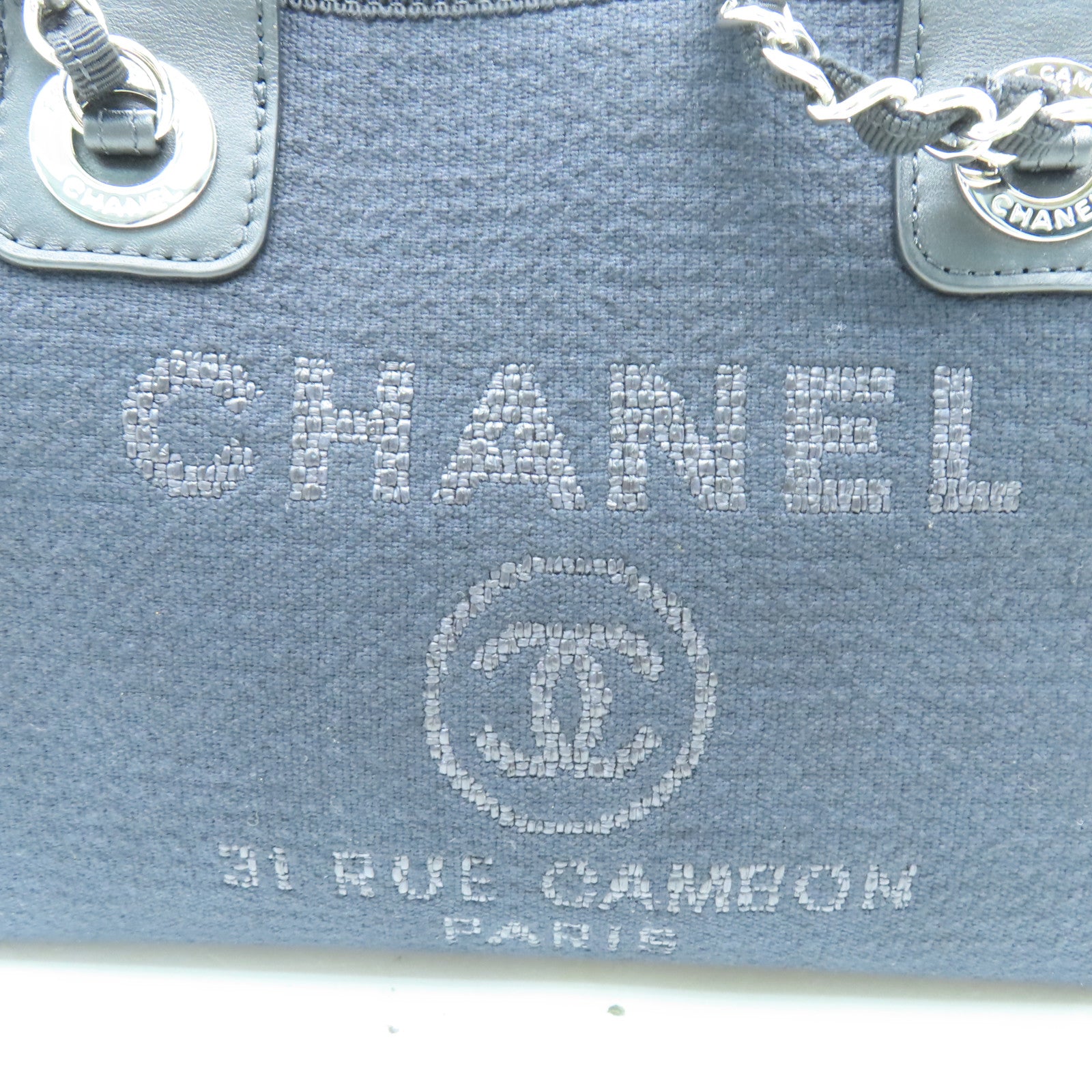 CHANEL 帆布2 Way Shoulder銀扣手挽肩背兩用袋黑色