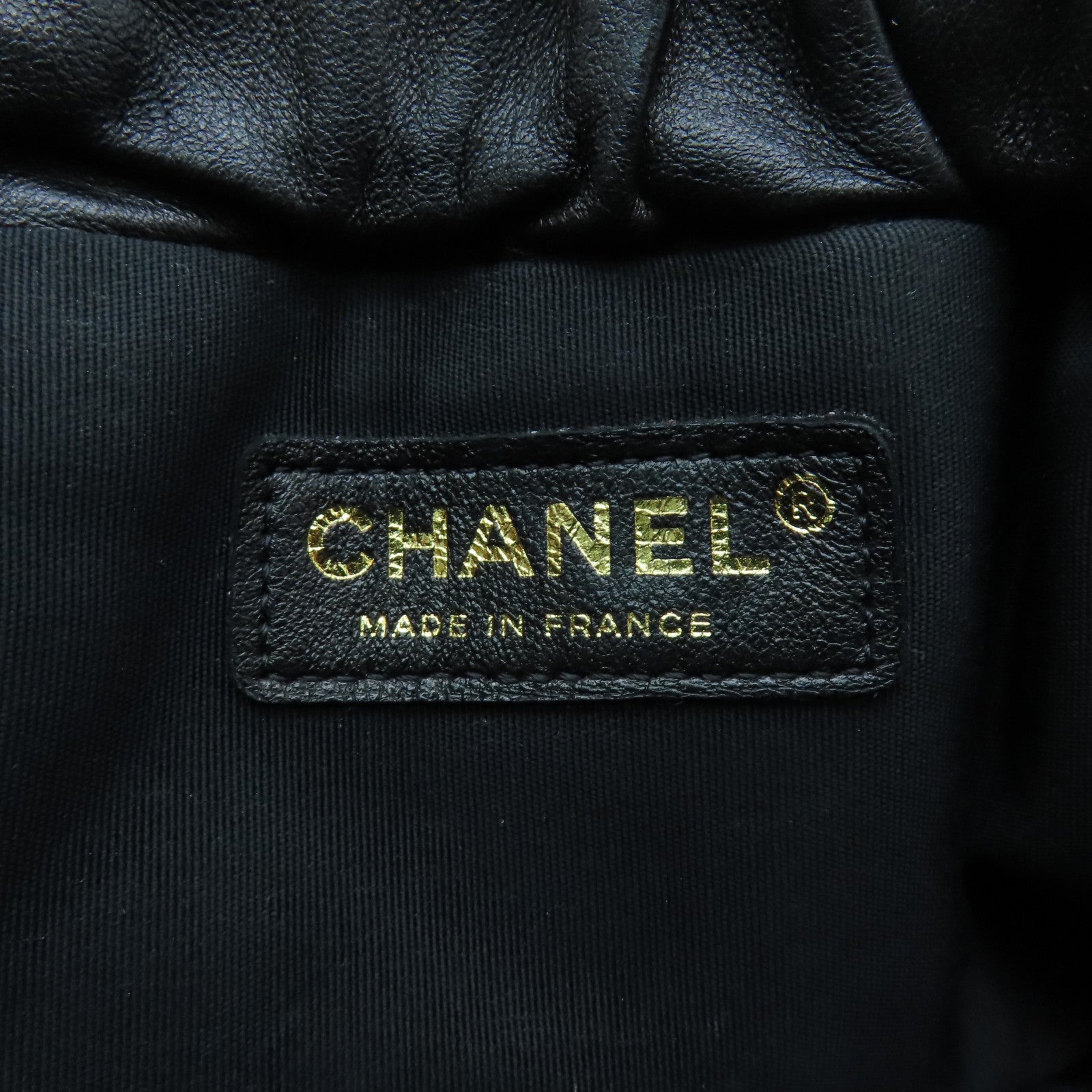 CHANEL 羊皮皮革Chain Shoulder金扣鏈帶肩背袋黑色