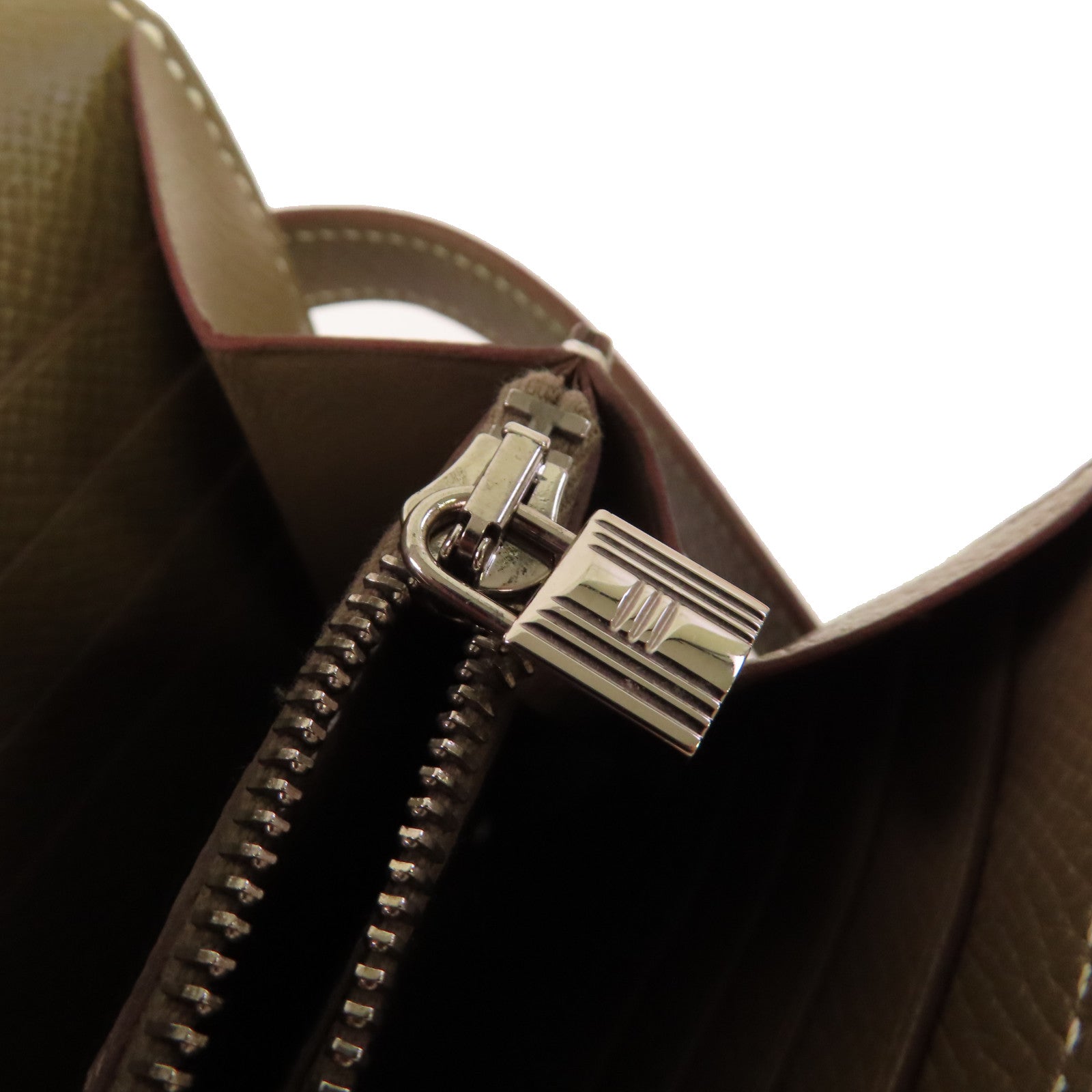HERMES Epsom皮革Kelly Long Wallet銀扣長錢包Etoupe大象灰色