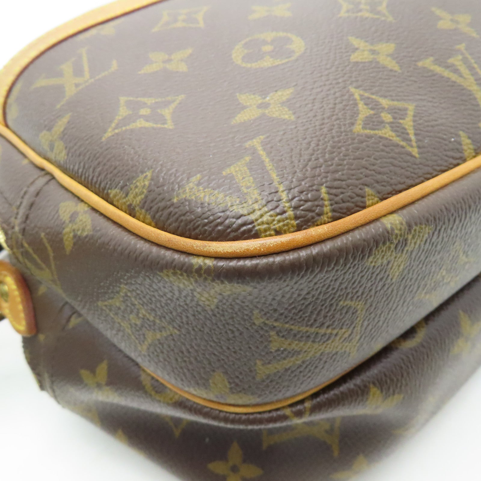 LOUIS VUITTON Monogram Reporter PM金扣肩背袋啡色