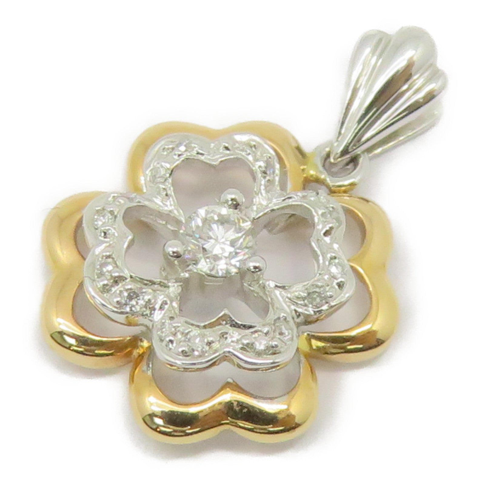 JEWELRY [Sharp Discount] 18K White Gold Diamond Top 0.19ct/0.42ct Diamond Pendant