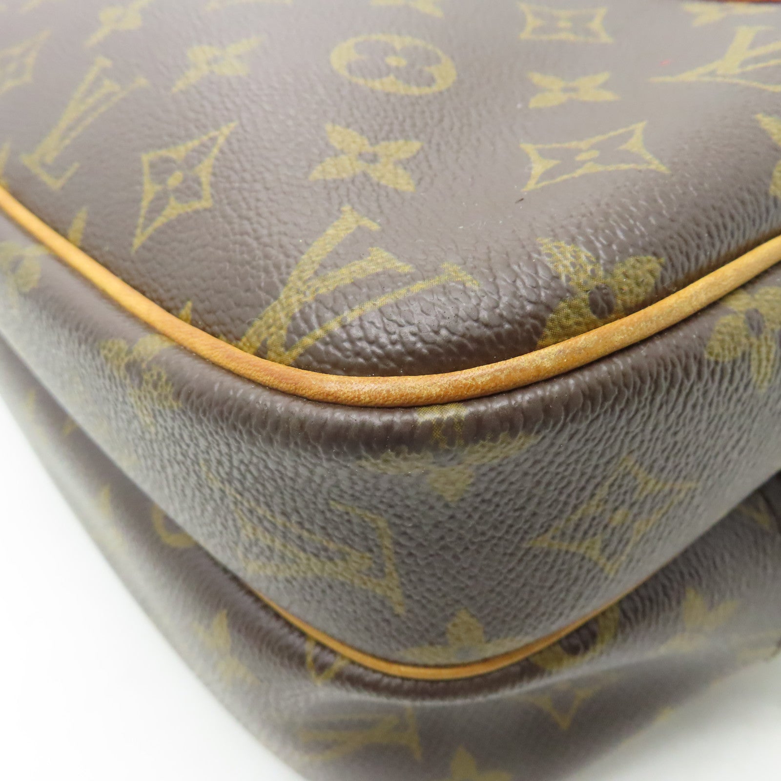 LOUIS VUITTON Monogram Reporter PM金扣肩背袋啡色