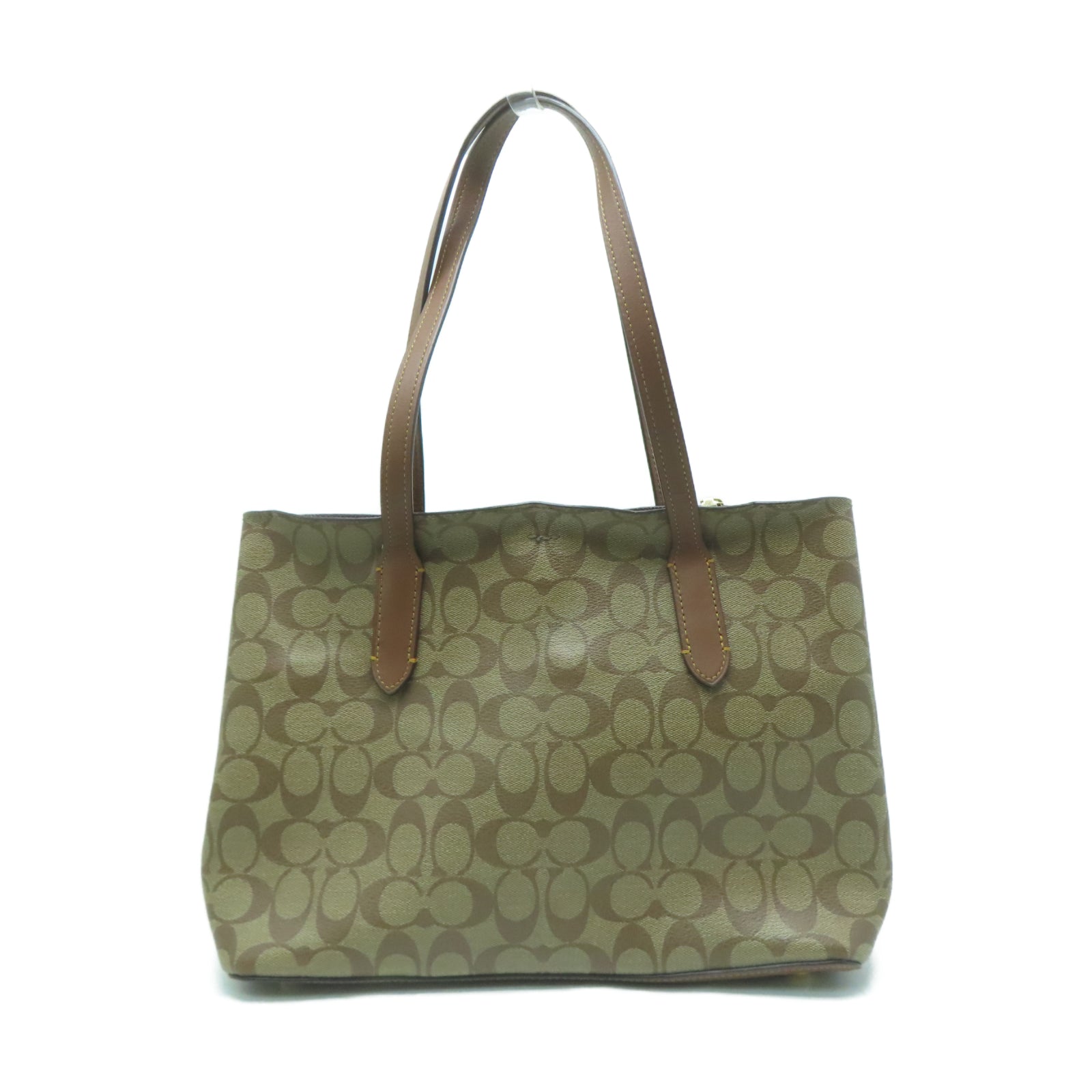 COACH 塗層帆布Tote Bag金扣肩背袋啡色