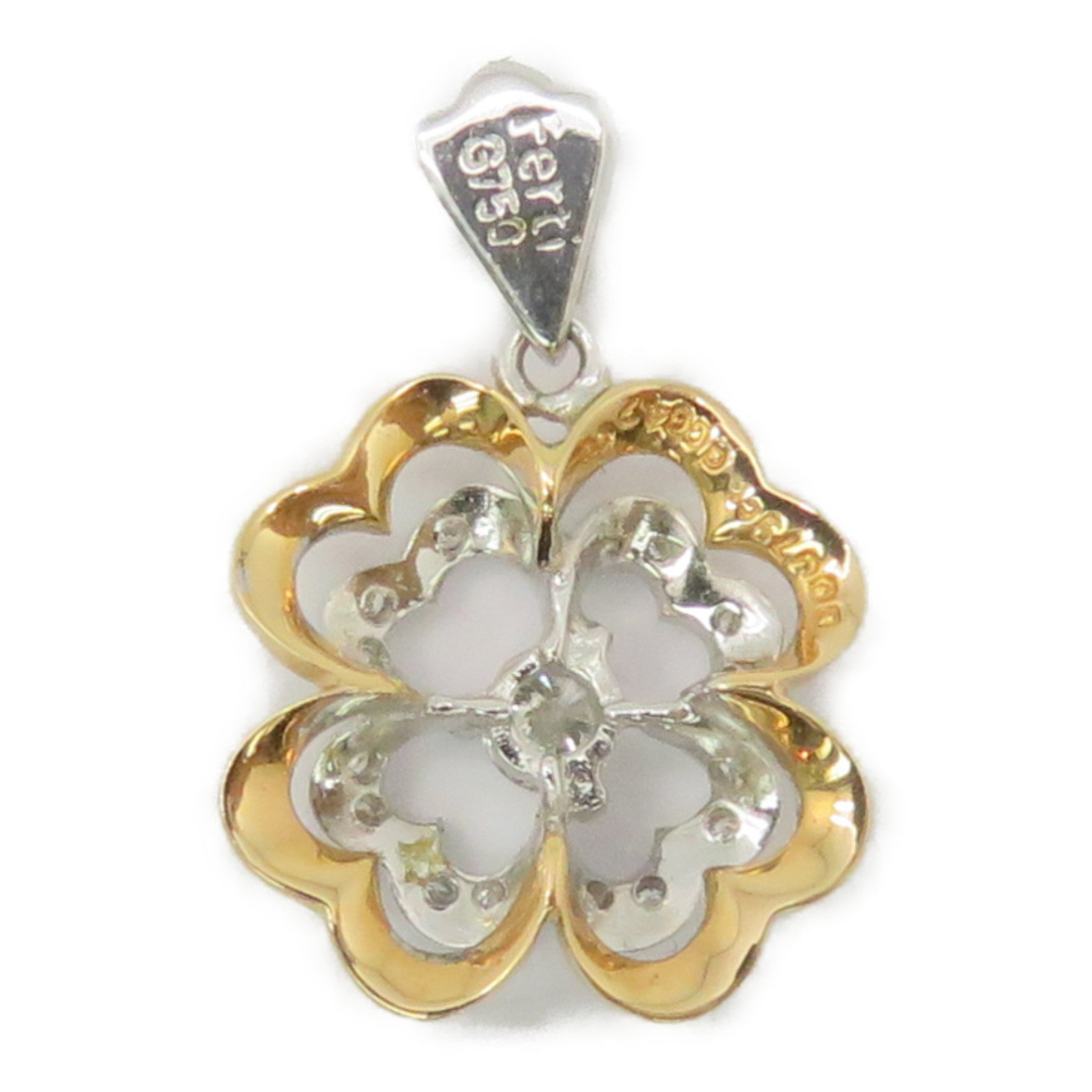 JEWELRY [Sharp Discount] 18K White Gold Diamond Top 0.19ct/0.42ct Diamond Pendant