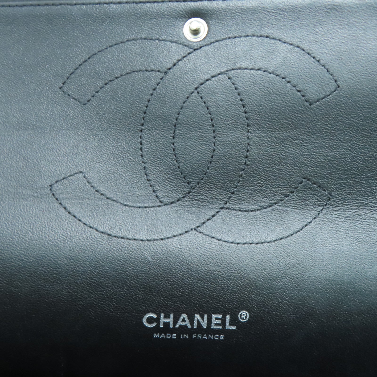CHANEL 菱格漆皮皮革Chain Shoulder銀扣鏈條肩背袋黑色