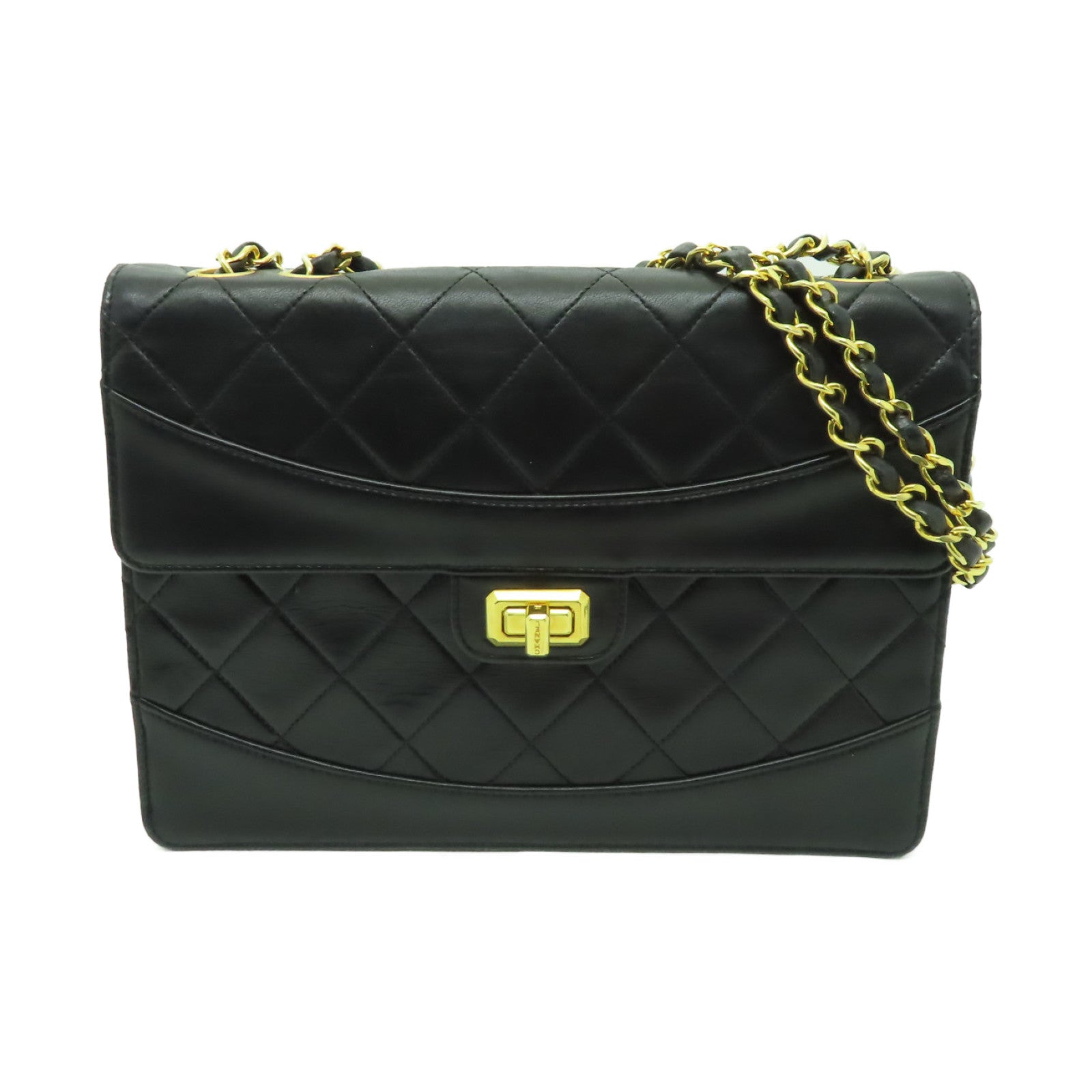 CHANEL 【激減優惠】菱格羊皮皮革Chain Shoulder Bag金扣鏈帶肩背袋黒色