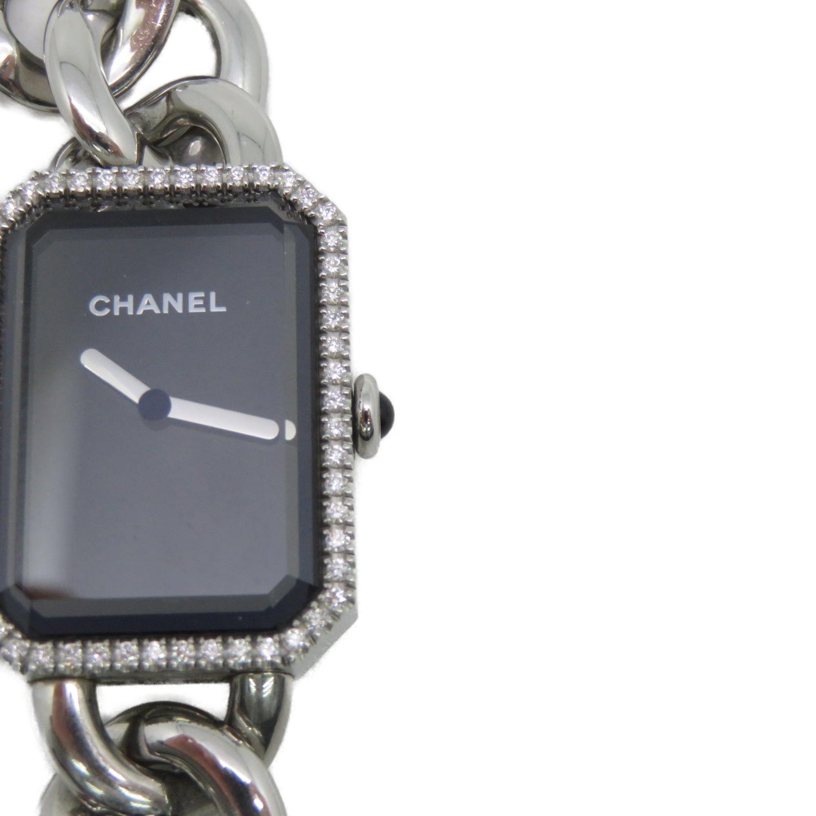 CHANEL Premiere Gourmette Watch Stainless Steel Watch Automatic Movement Black