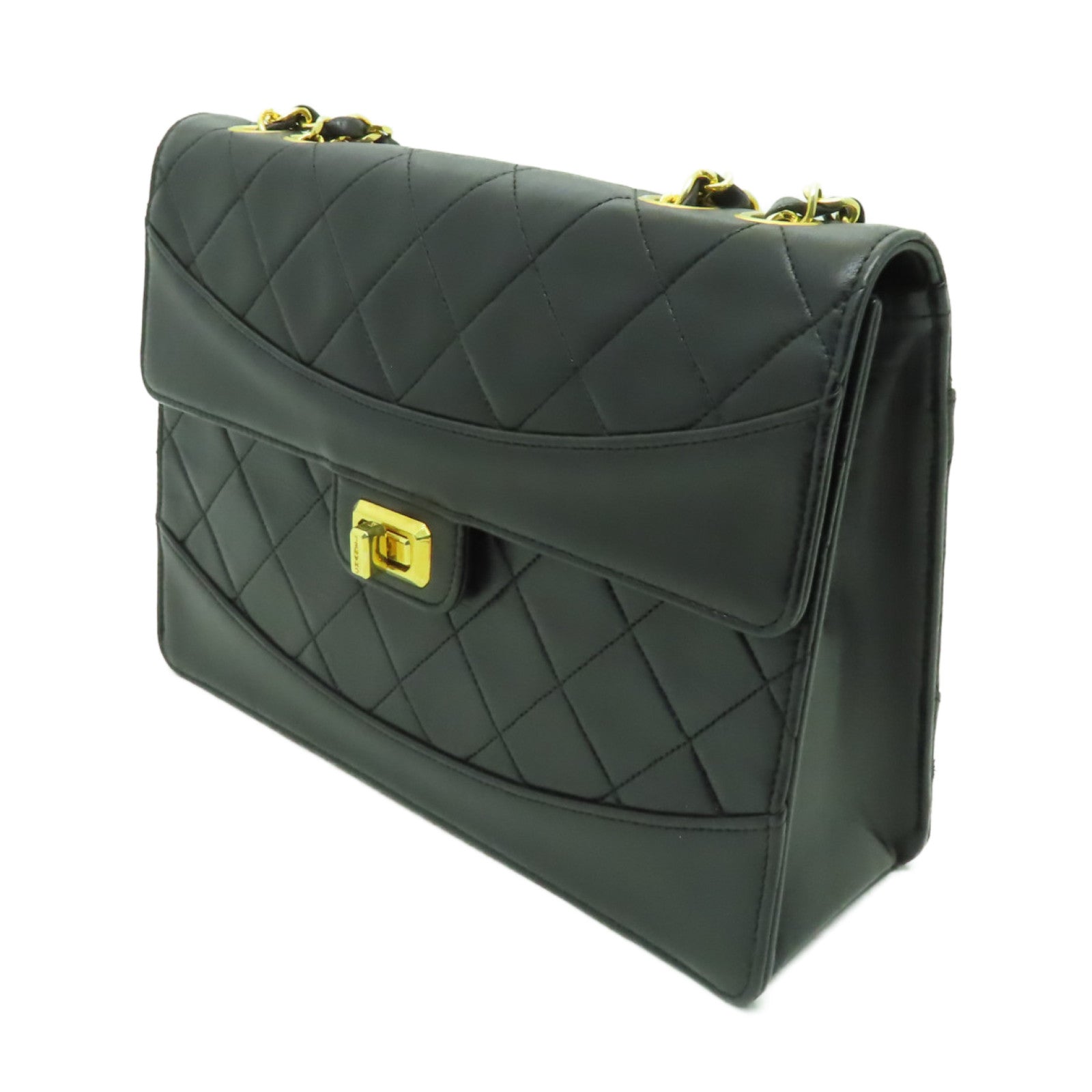 CHANEL 【激減優惠】菱格羊皮皮革Chain Shoulder Bag金扣鏈帶肩背袋黒色