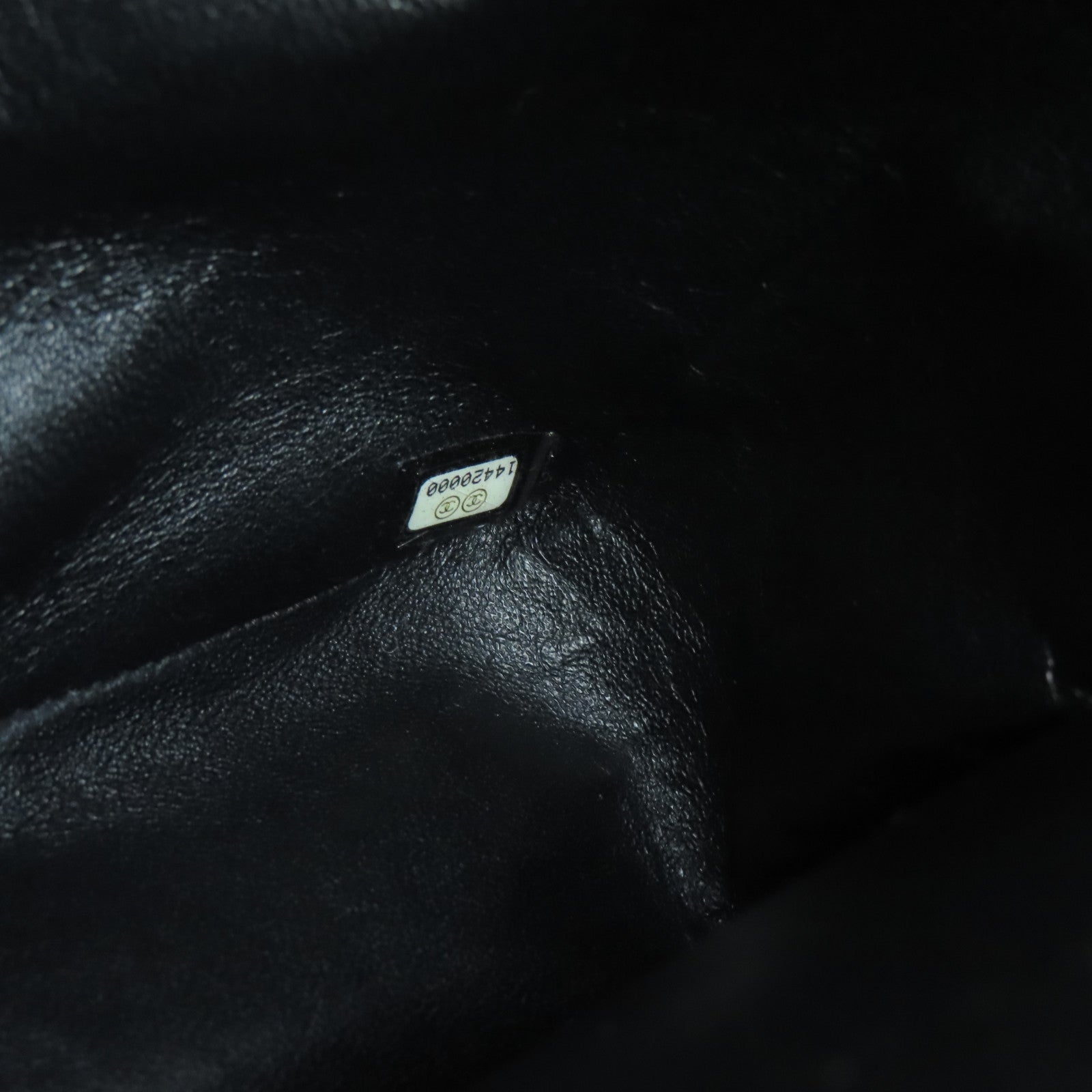 CHANEL 菱格漆皮皮革Chain Shoulder銀扣鏈條肩背袋黑色