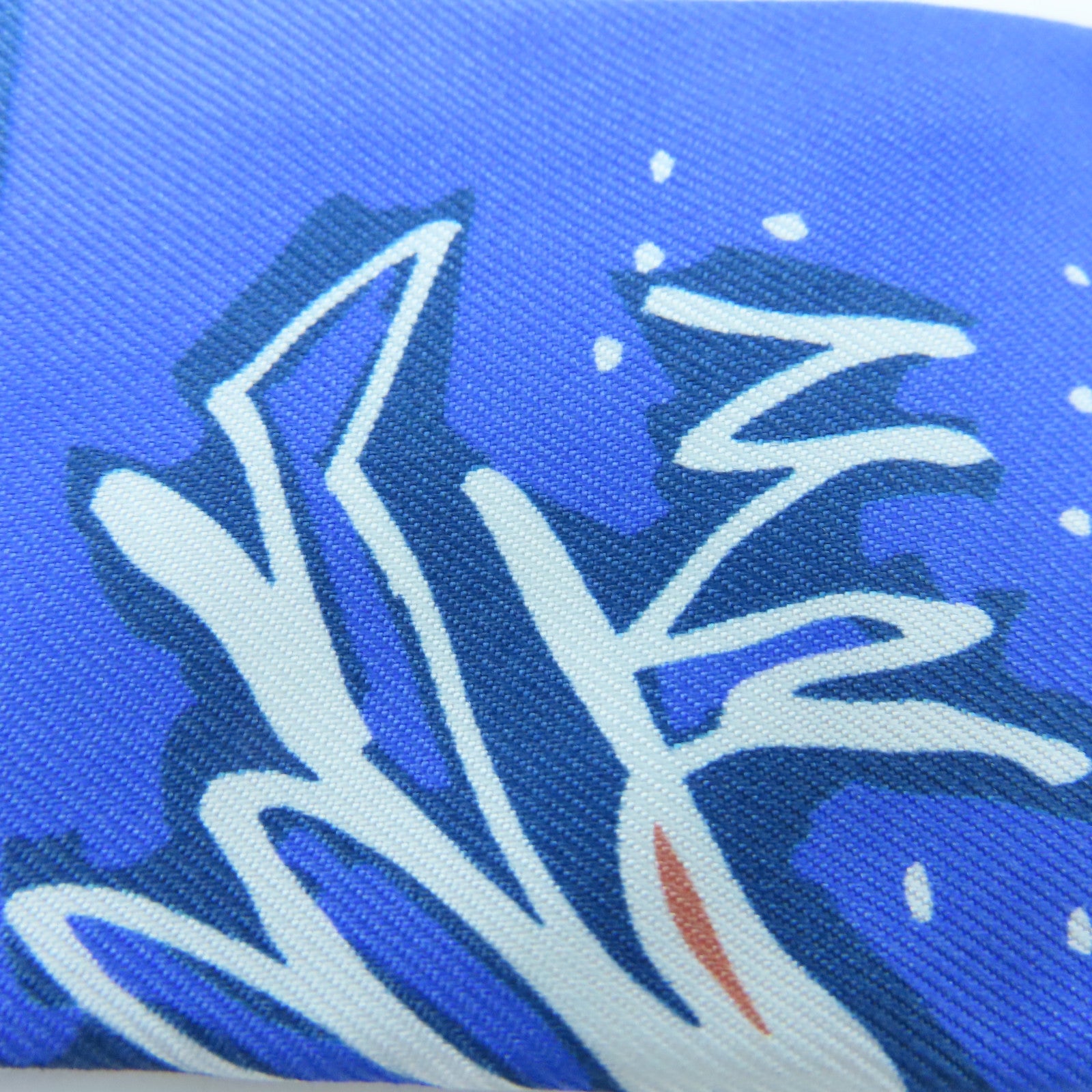 HERMES 絲質Twilly絲巾藍色