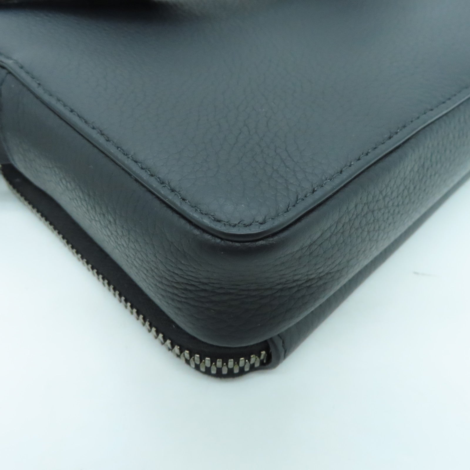 Dior Leather Pouch With Strap Silver Buckle Shoulder Bag Black