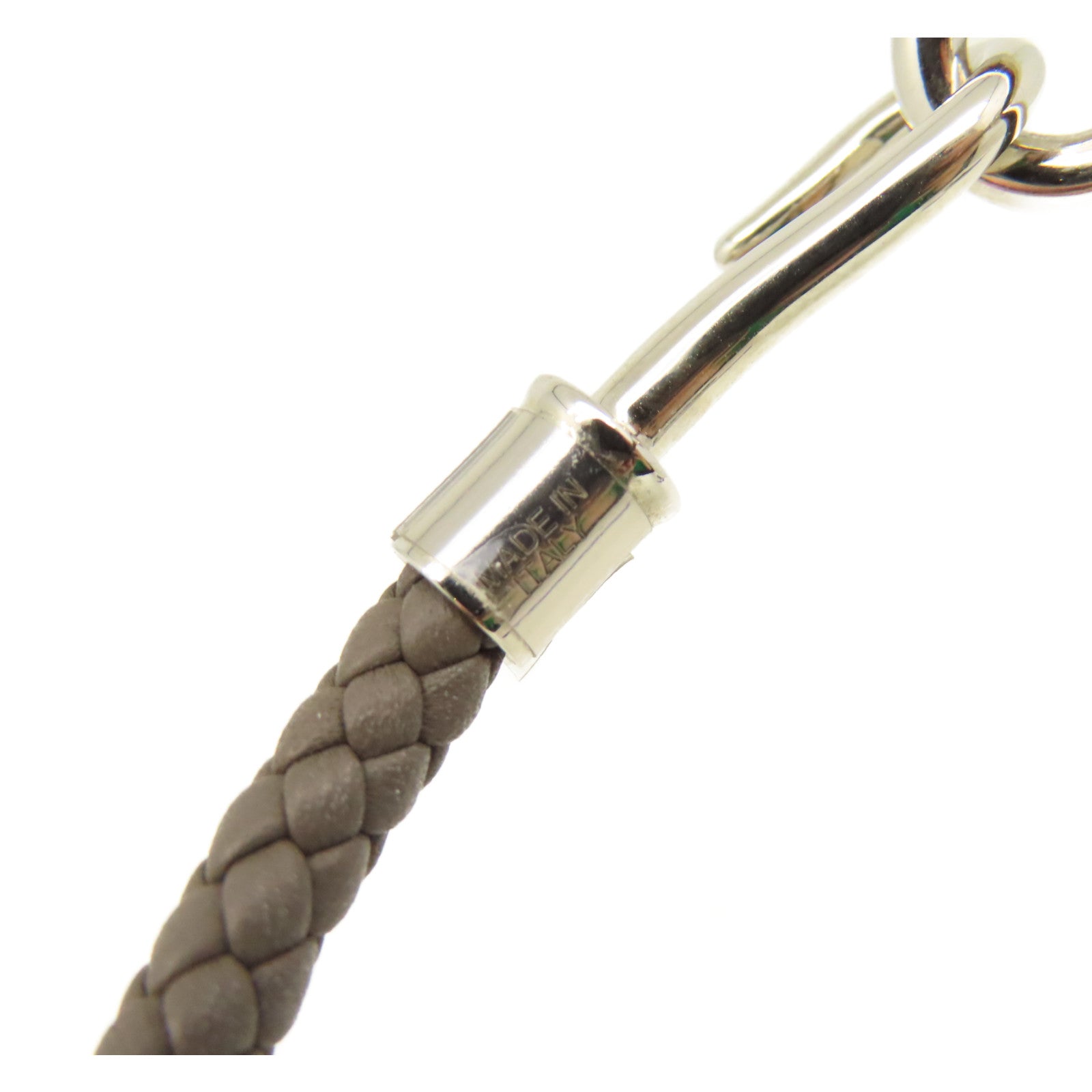 HERMES 牛皮皮革Jumbo H Bracelet銀扣手鏈Etain錫灰色