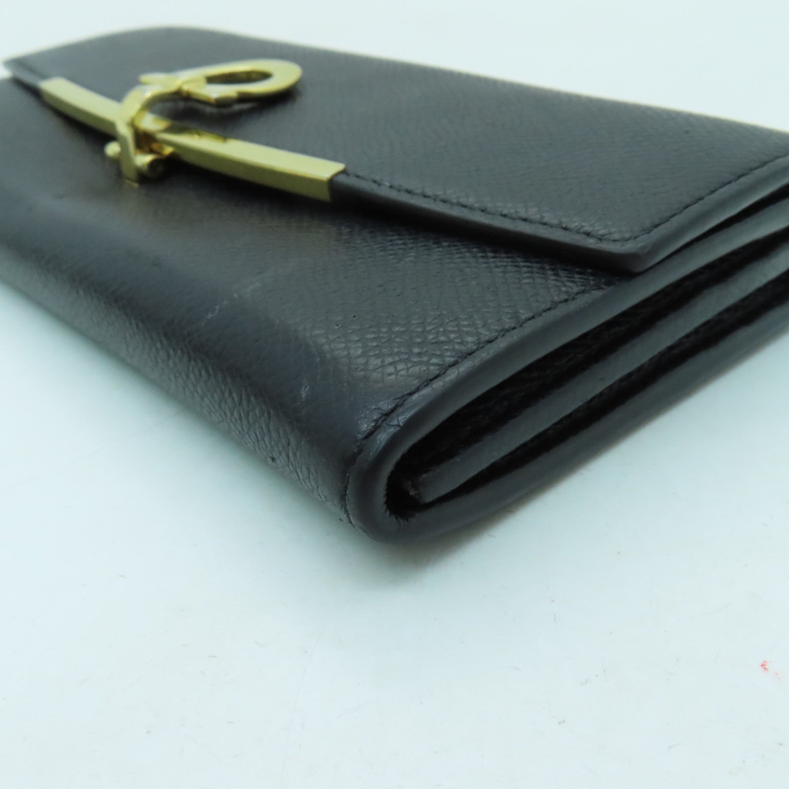 Salvatore Ferragamo 牛皮皮革Wallet金扣長錢包黑色