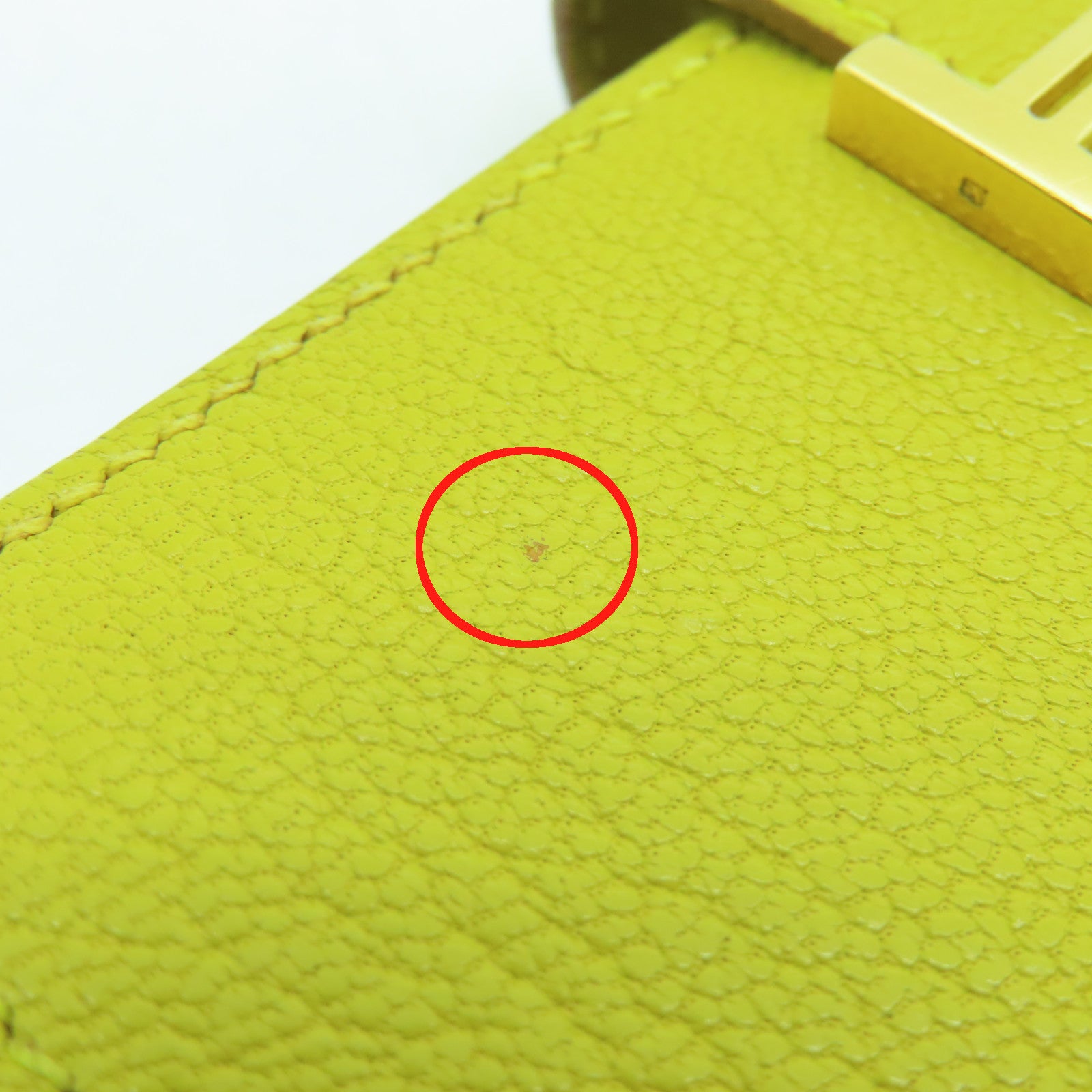 HERMES Chevre皮革Bearn Compack金扣錢包那不勒斯黄