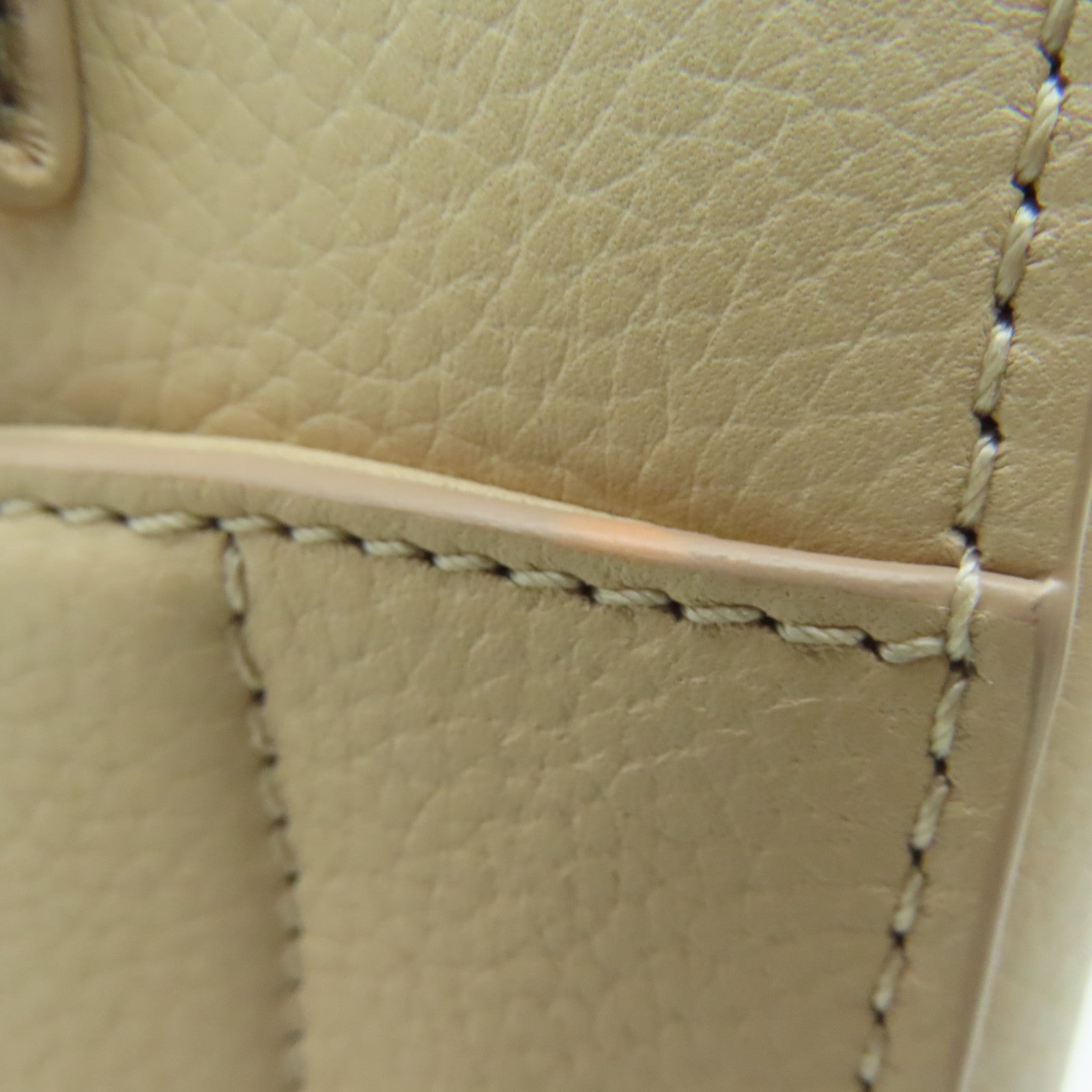 CHANEL Caviar皮革2Way Shoulder金扣手挽肩背两用袋米色い