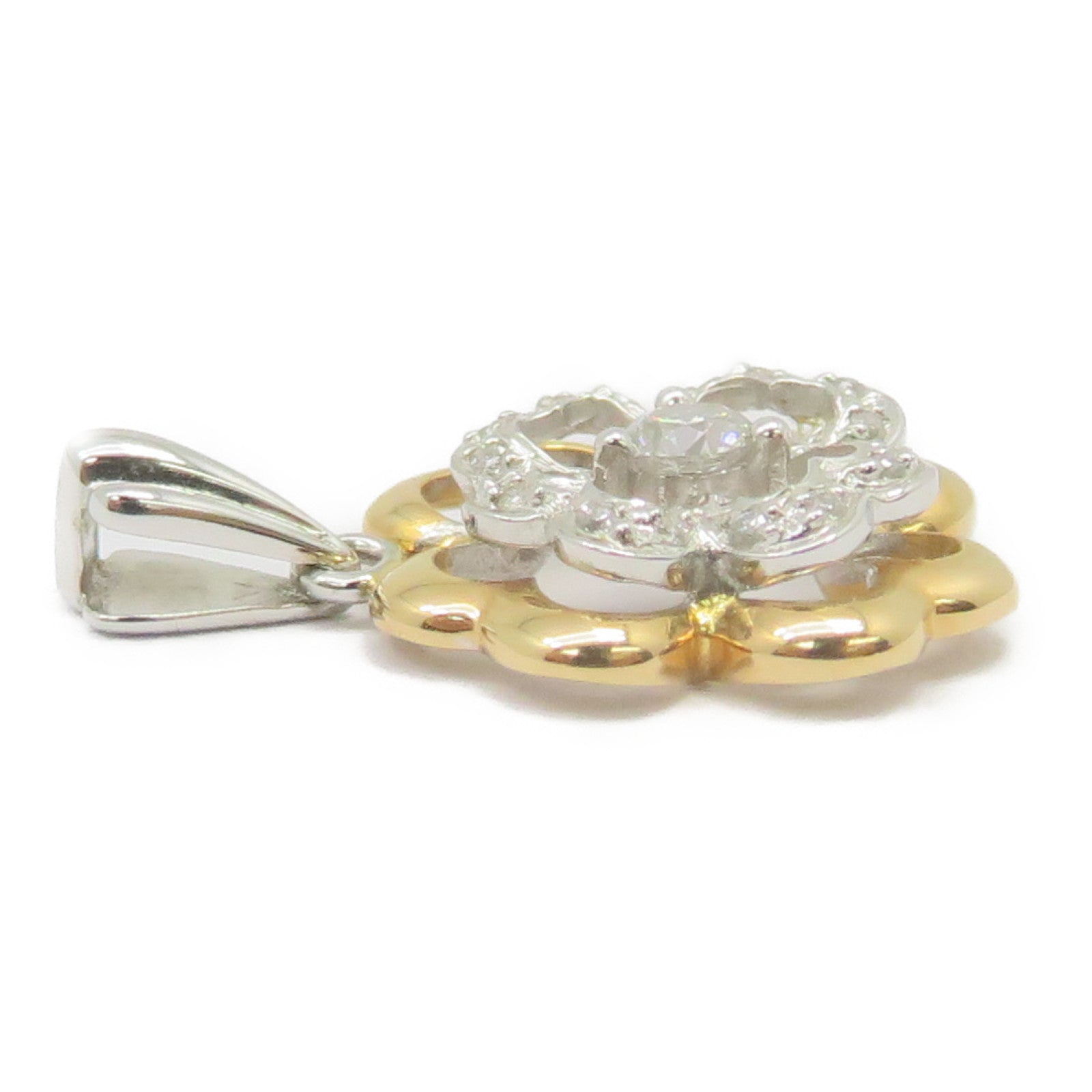 JEWELRY [Sharp Discount] 18K White Gold Diamond Top 0.19ct/0.42ct Diamond Pendant