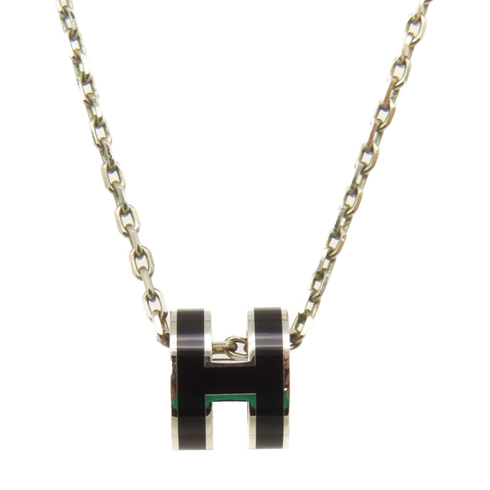 HERMES 金屬Mini Pop H Necklace項鏈黑色