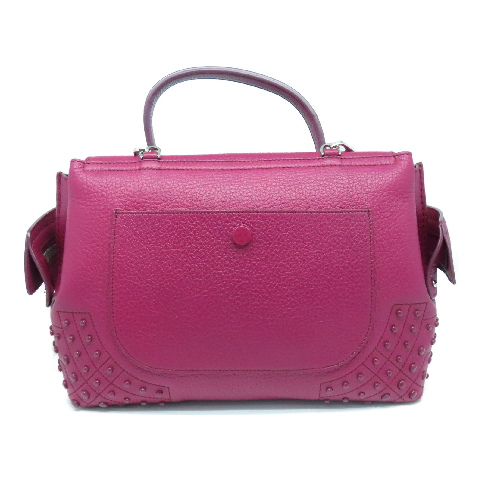 TOD'S 牛皮皮革2way Shoulder Bag银扣手挽肩背两用袋紫色