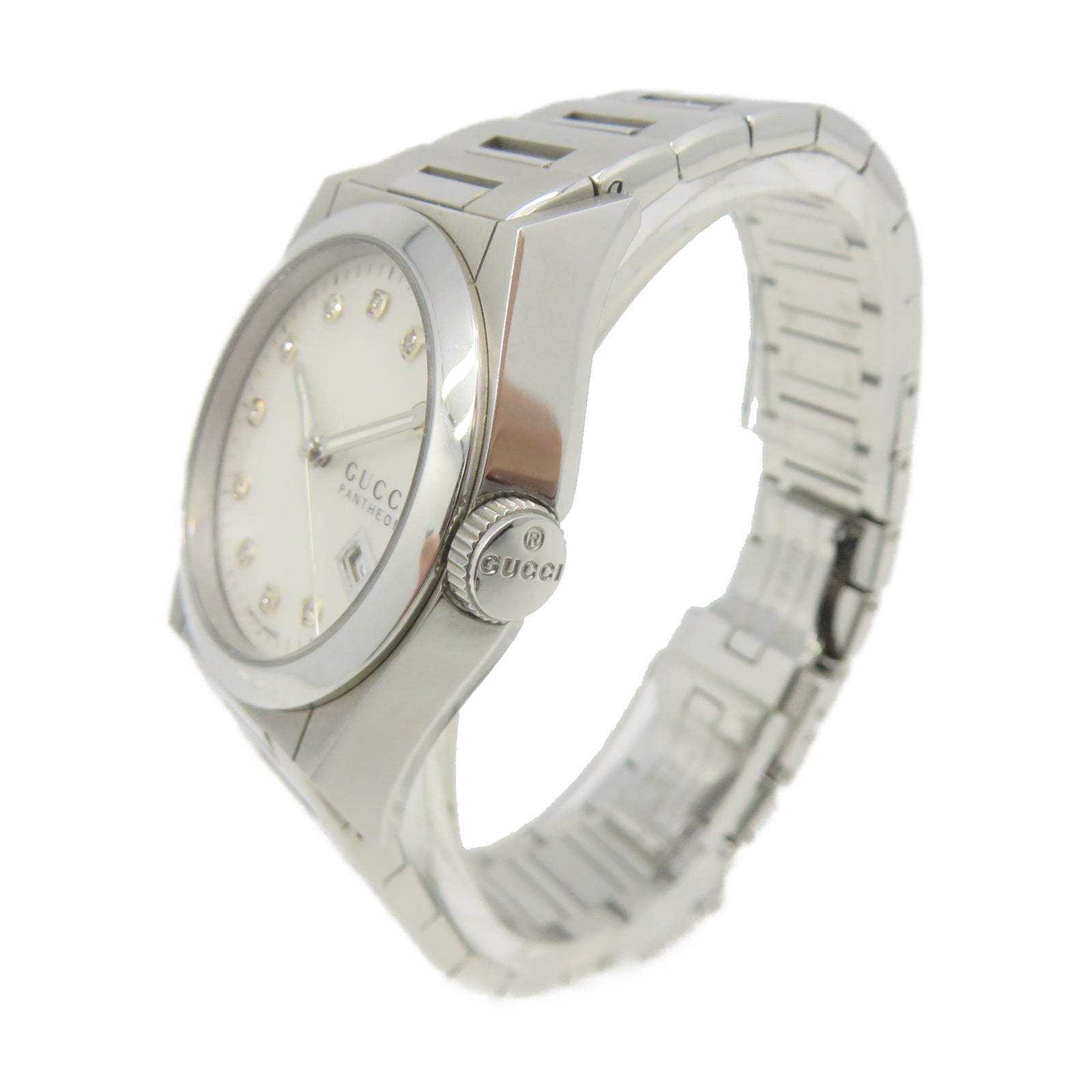 GUCCI Pantheon Watch不鏽鋼手錶石英機芯米色