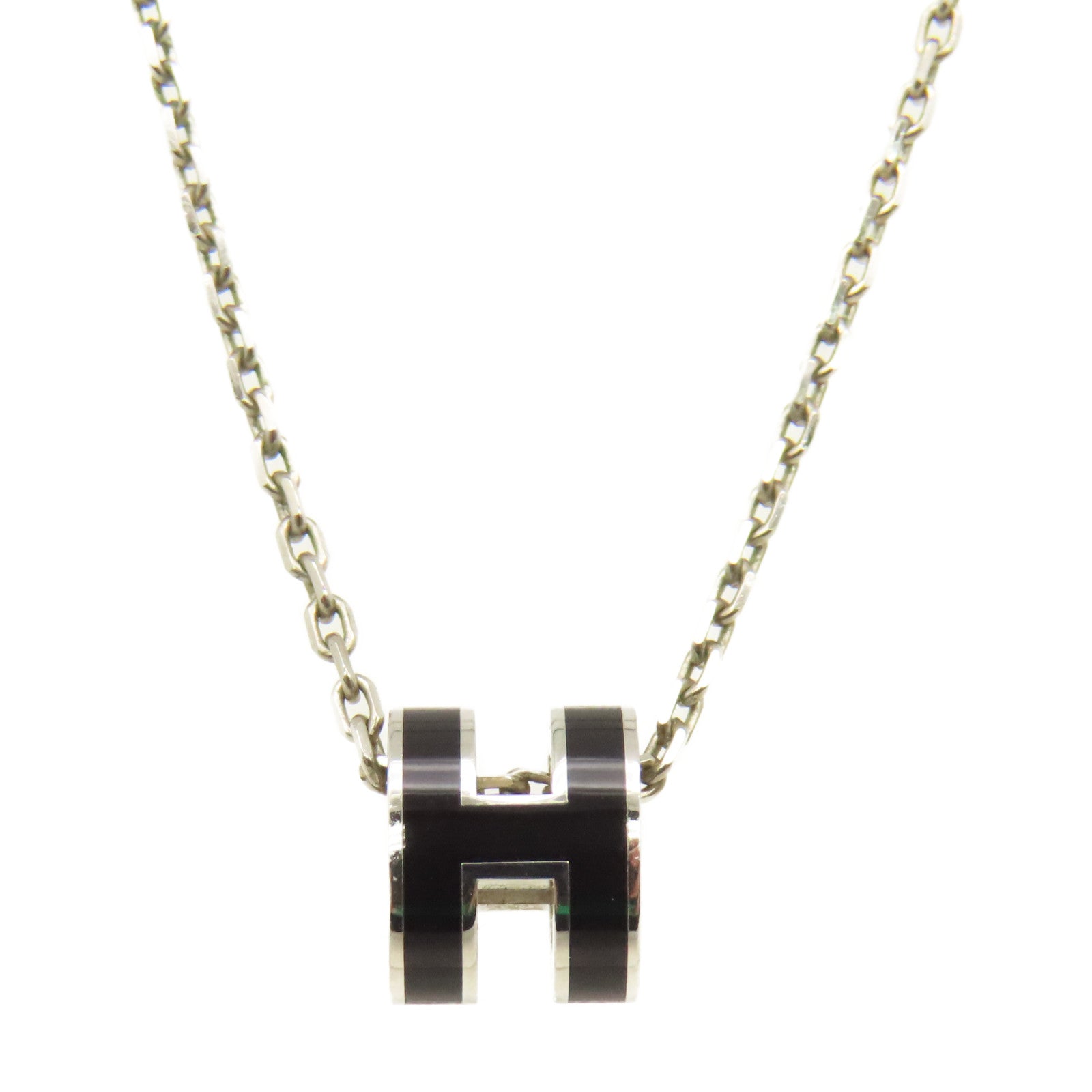 HERMES 金屬Mini Pop H Necklace項鏈黑色