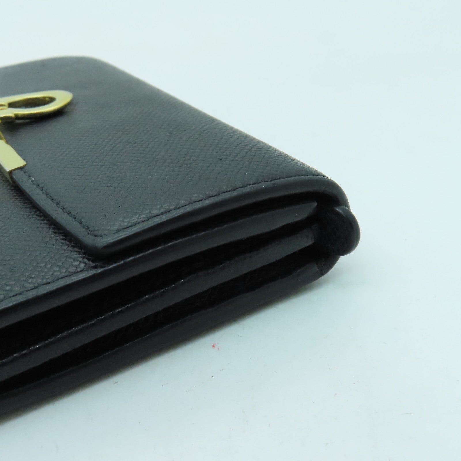 Salvatore Ferragamo 牛皮皮革Wallet金扣長錢包黑色