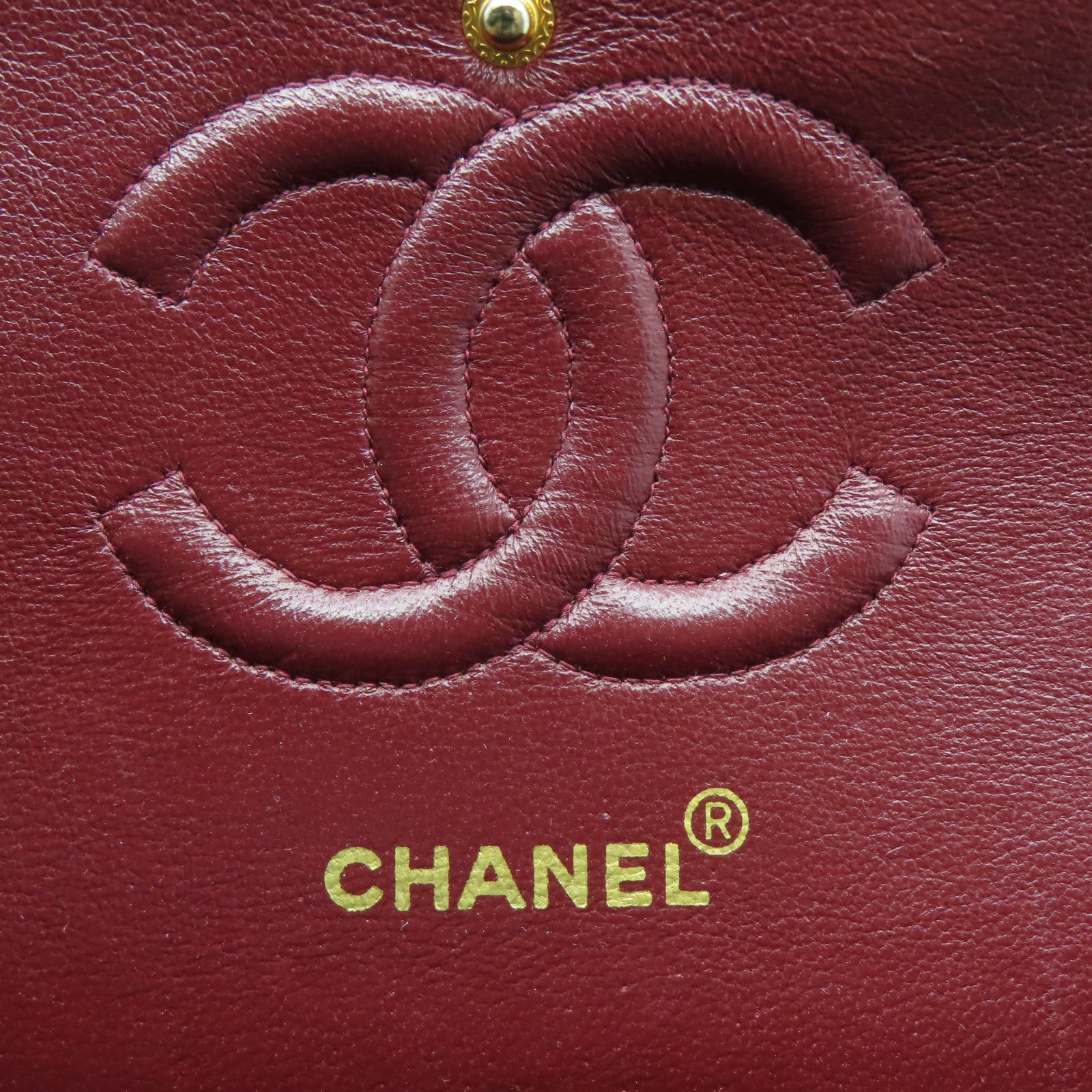 CHANEL 菱格羊皮皮革Classic 25cm金扣鏈帶肩背袋黑色